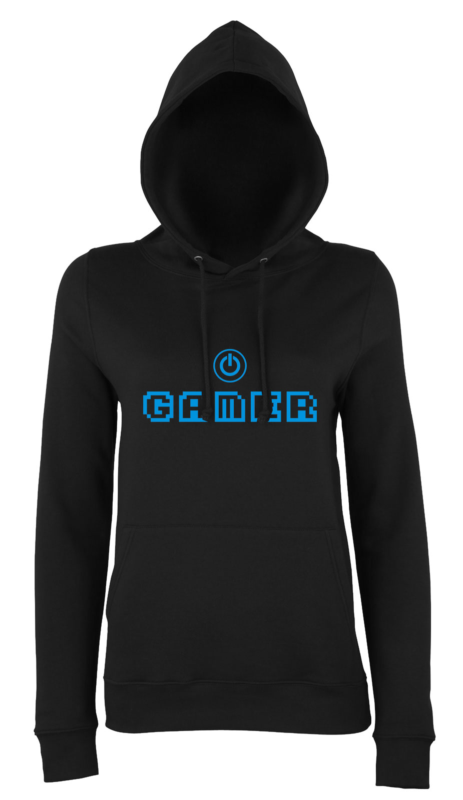 gamer Fekete Női Kapucnis Pulóver