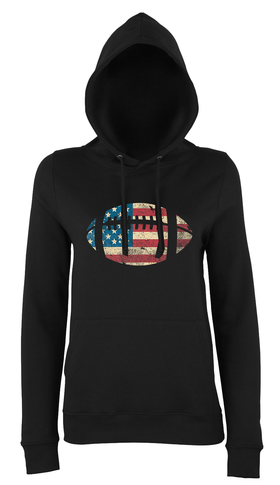 Amerikai Foci Fekete Női Kapucnis Pulóver