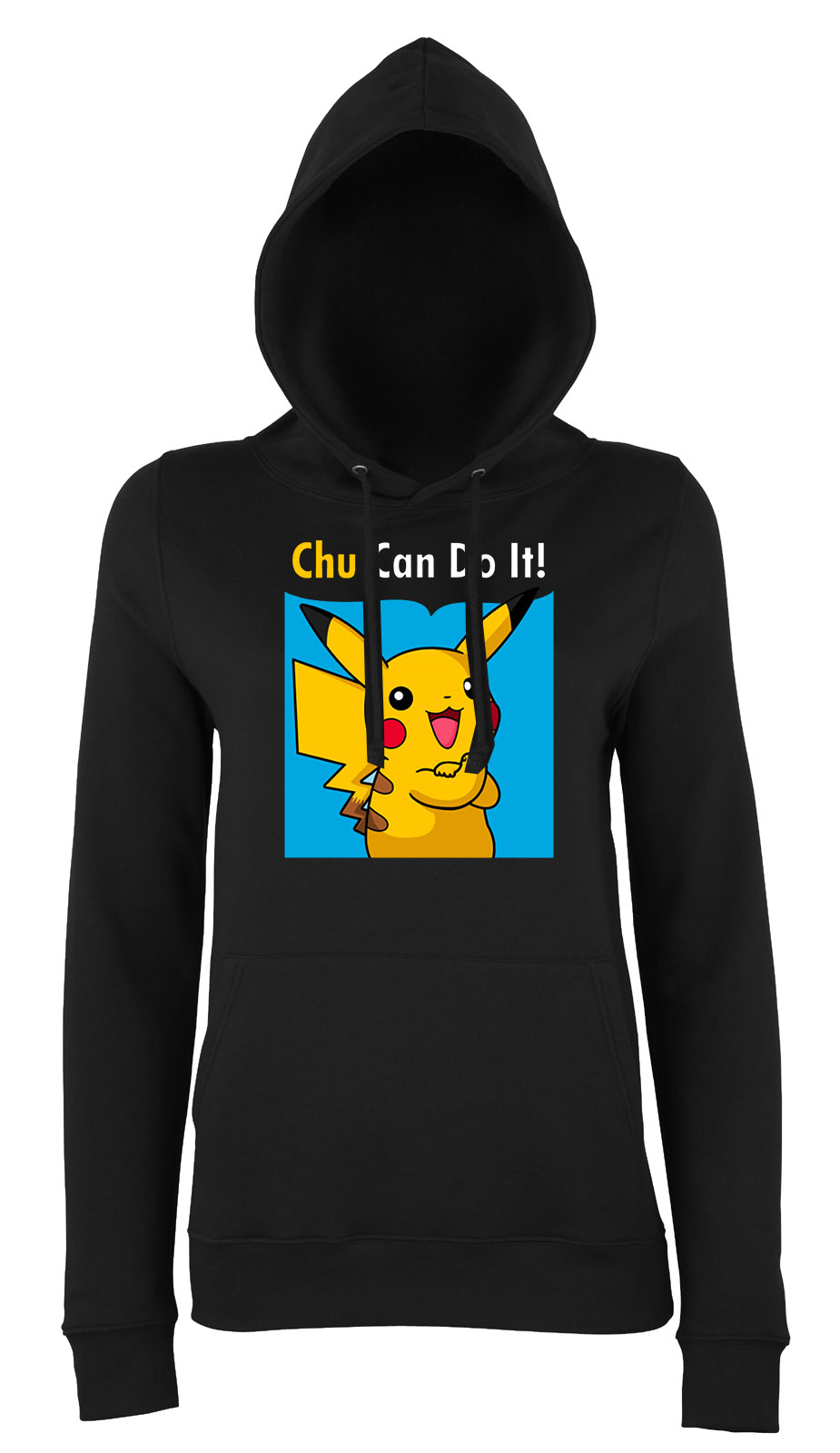 pokemon pikachu Fekete Női Kapucnis Pulóver