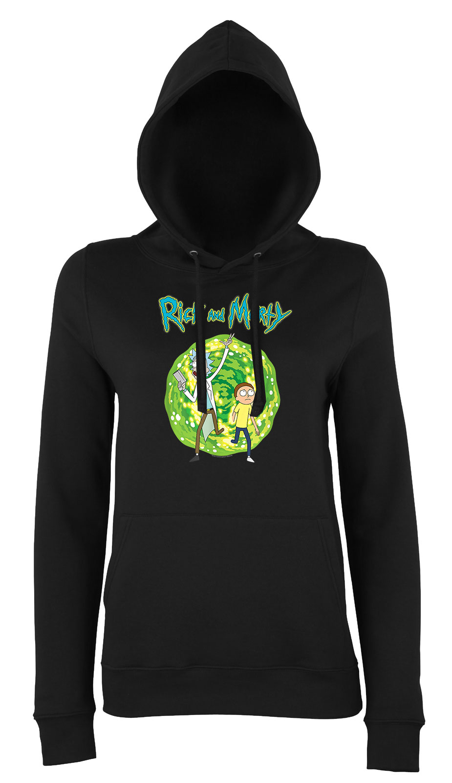 rick and morty Fekete Női Kapucnis Pulóver