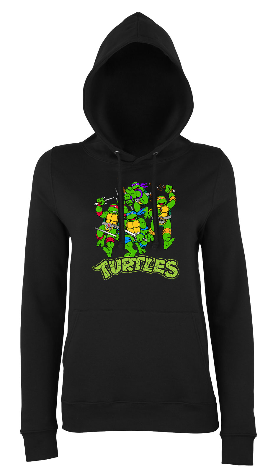 tini ninja teknőcök tmnt Fekete Női Kapucnis Pulóver
