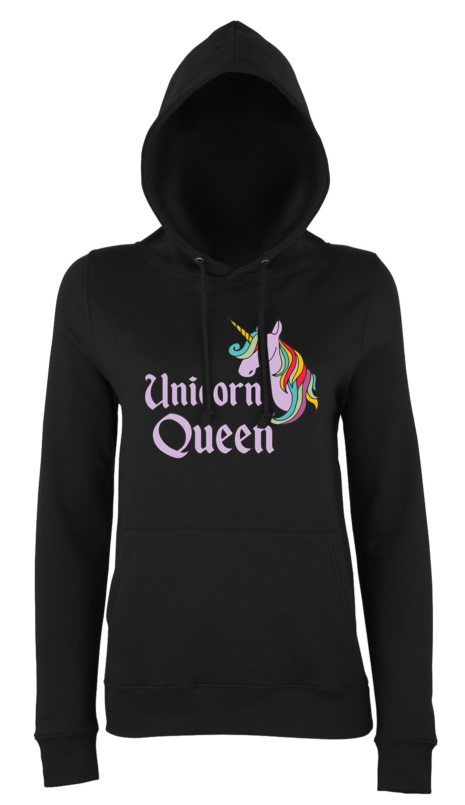 unikornis queen Fekete Női Kapucnis Pulóver