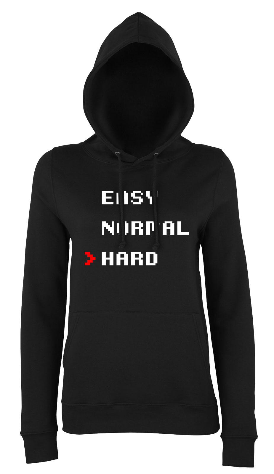 easy normal hard gamer Fekete Női Kapucnis Pulóver
