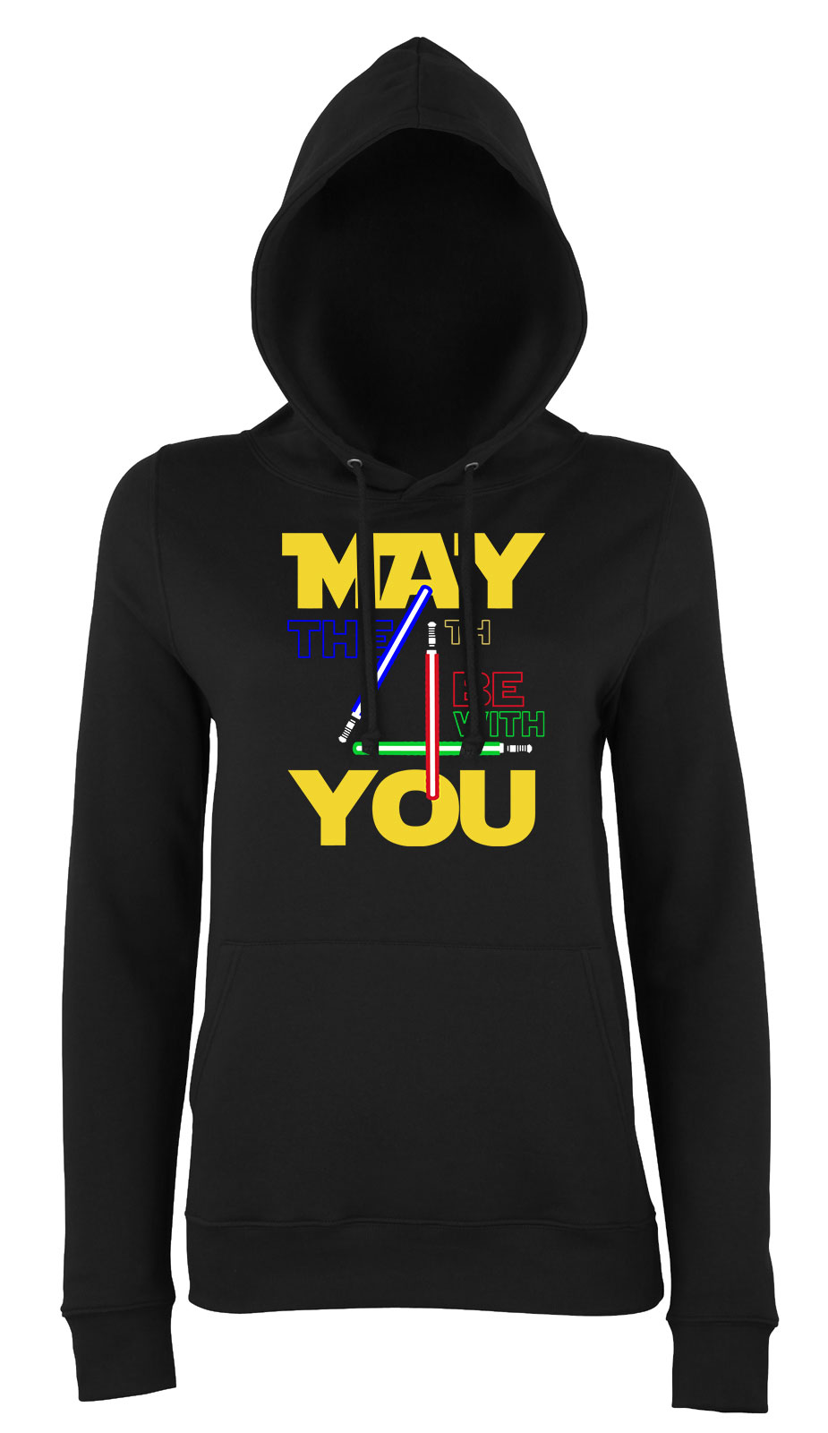 star wars may the fourth Fekete Női Kapucnis Pulóver