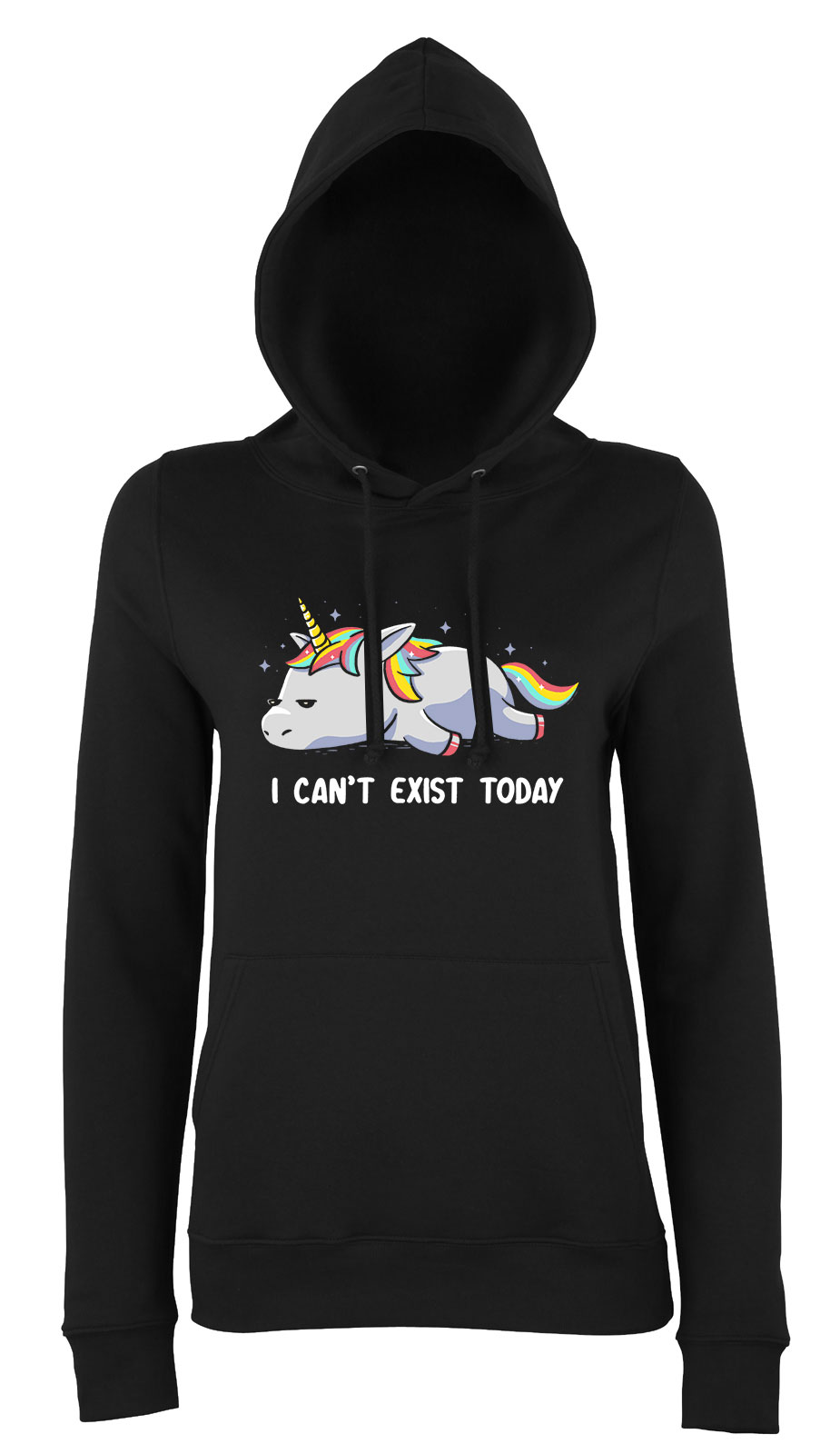 unikornis unicorn Fekete Női Kapucnis Pulóver