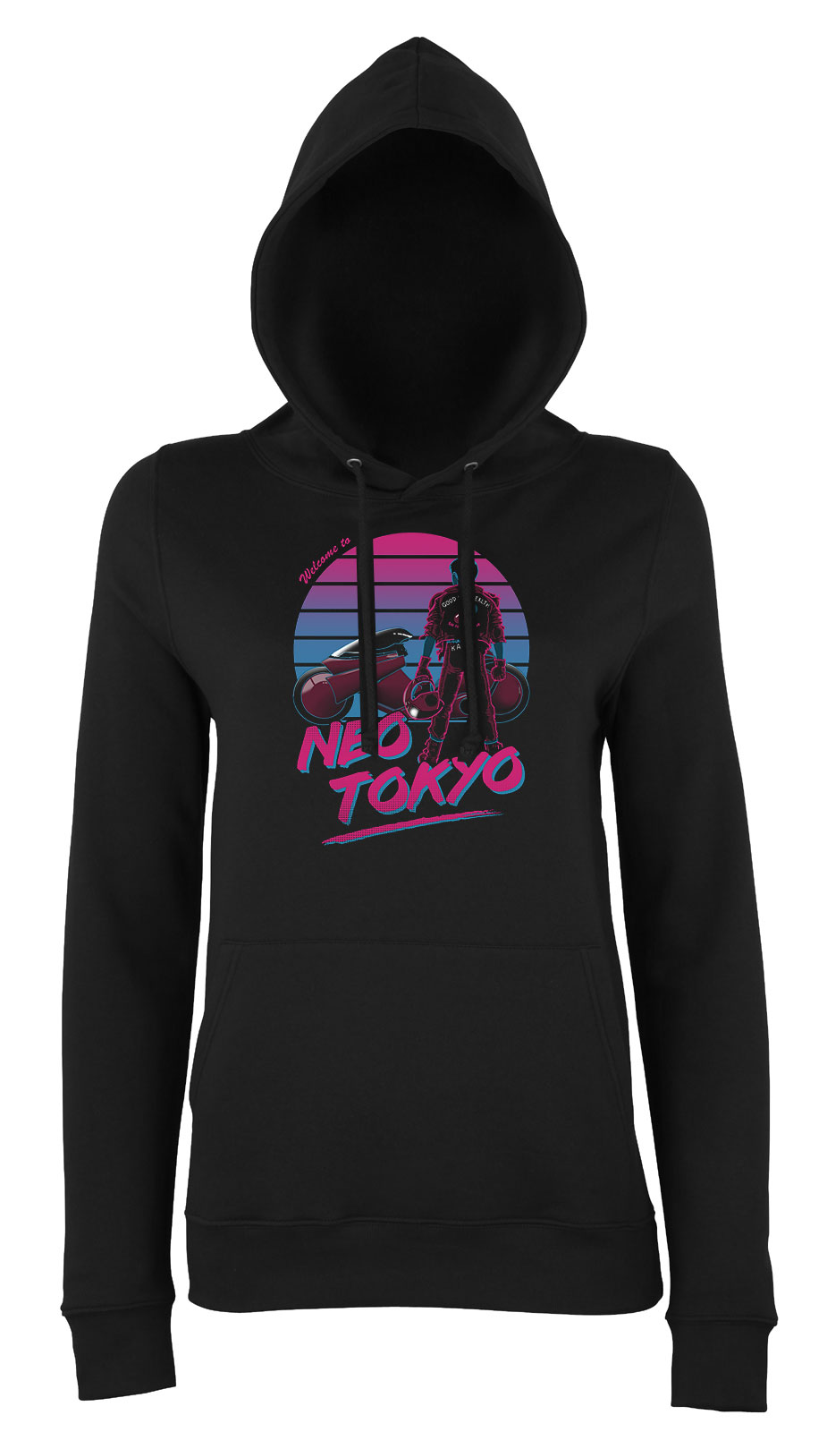 neo tokyo Fekete Női Kapucnis Pulóver
