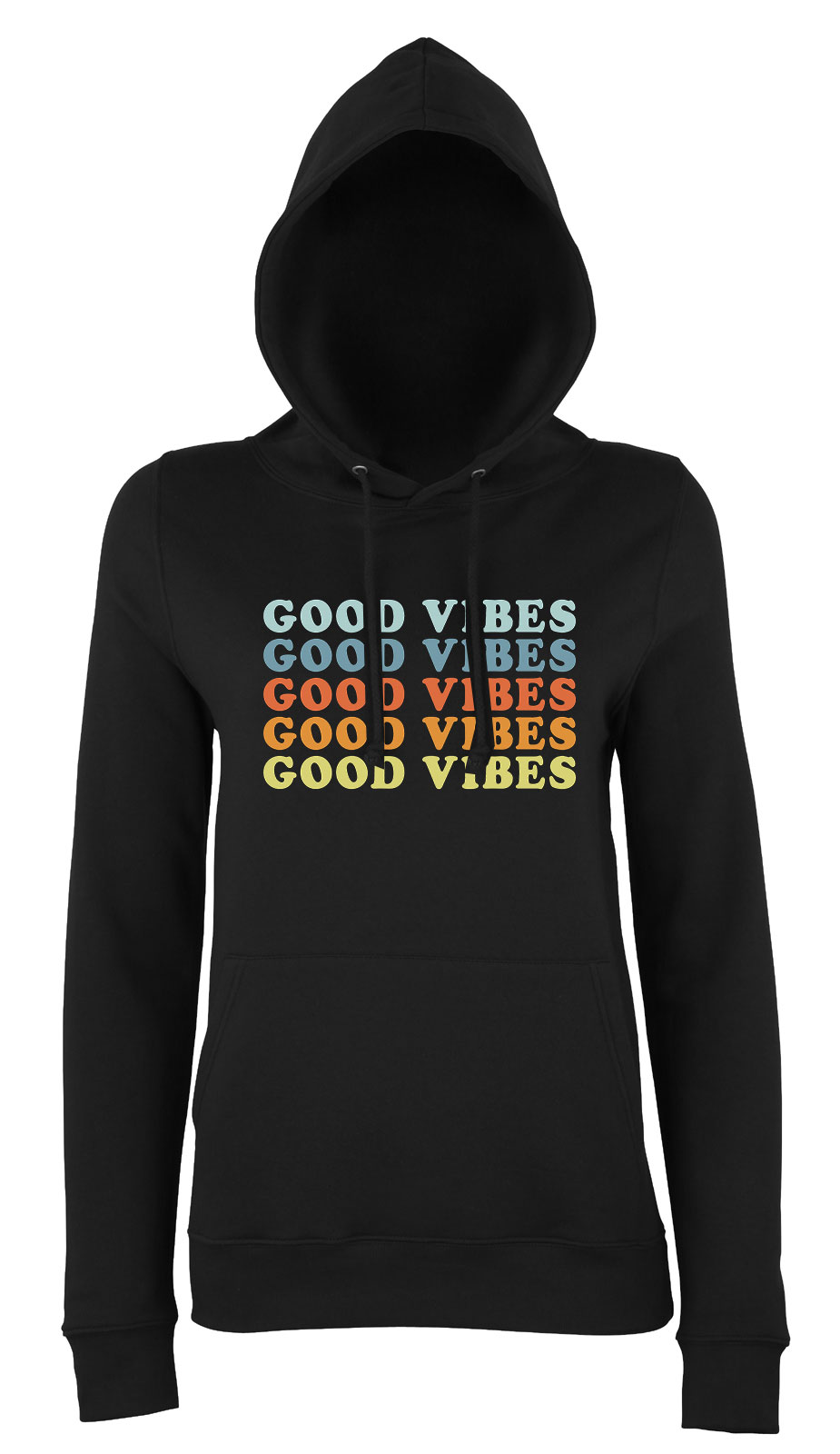 good vibes  Fekete Női Kapucnis Pulóver