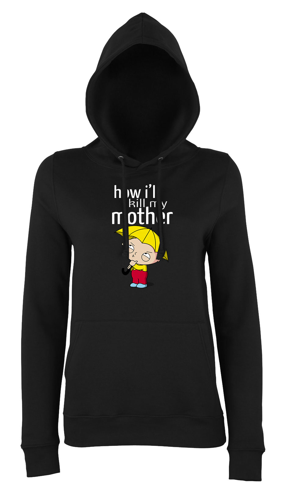 stewie griffin family guy Fekete Női Kapucnis Pulóver