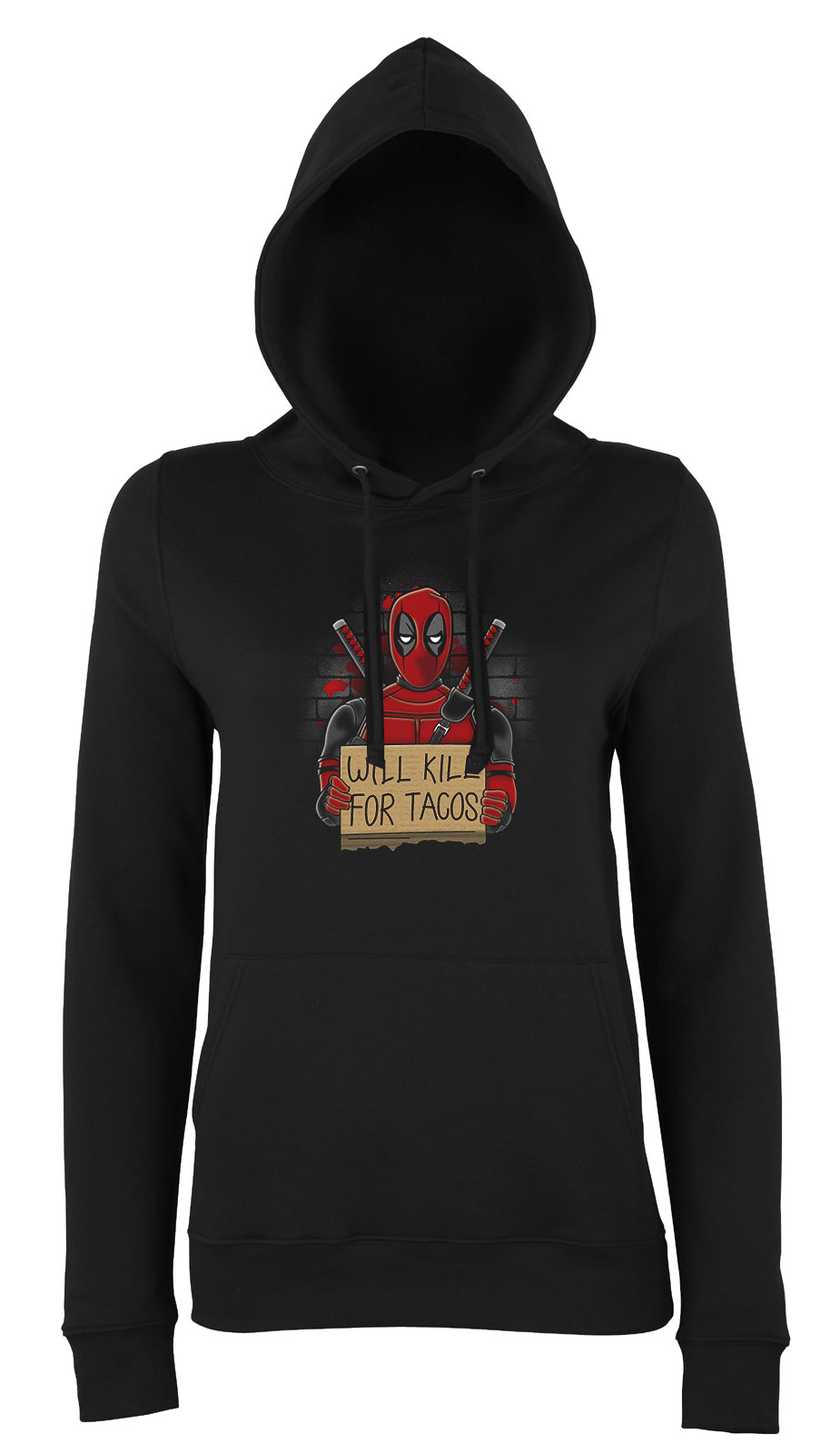 deadpool Fekete Női Kapucnis Pulóver