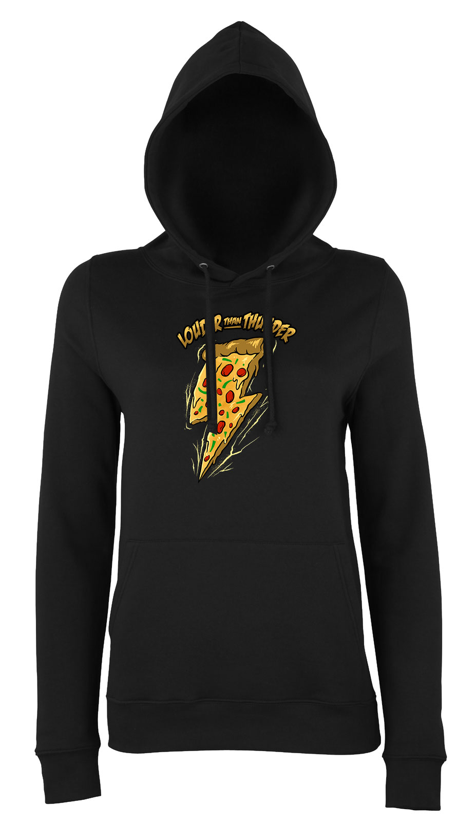 pizza villám Fekete Női Kapucnis Pulóver