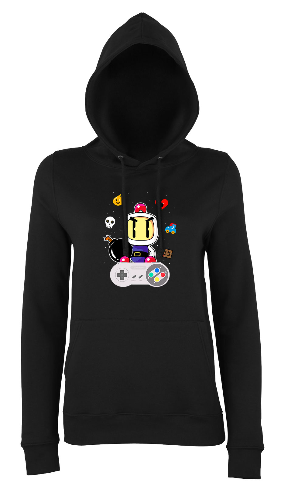 bomberman Fekete Női Kapucnis Pulóver