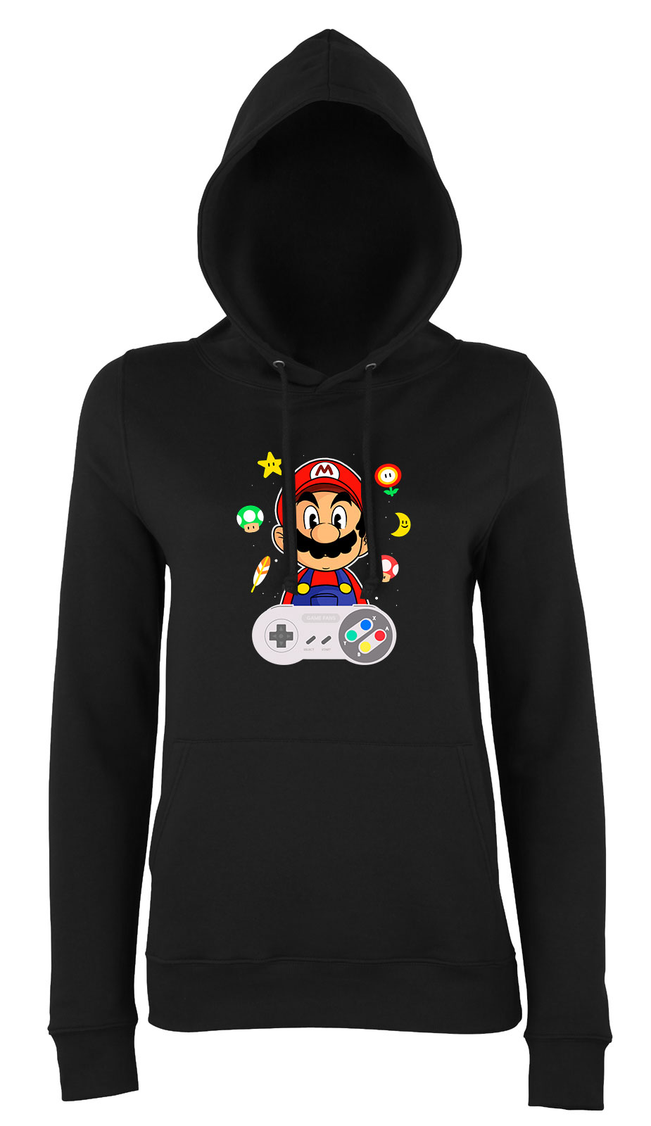 super mario Fekete Női Kapucnis Pulóver