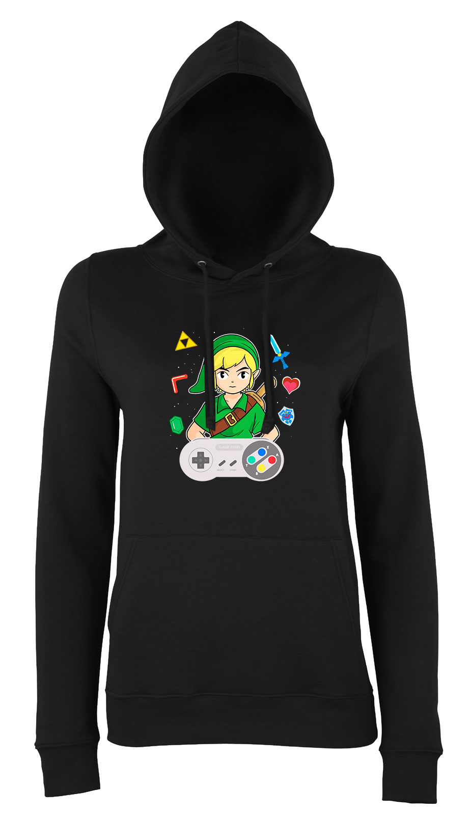 zelda link hyrule Fekete Női Kapucnis Pulóver