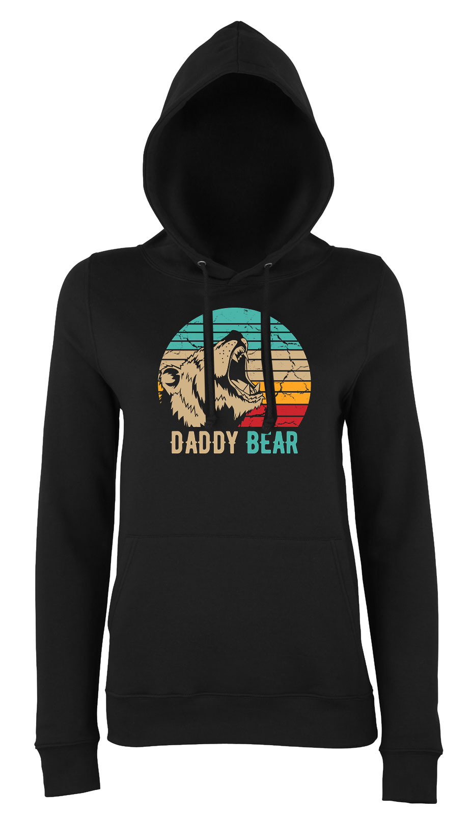 daddy bear apák napja apa apáknak Fekete Női Kapucnis Pulóver