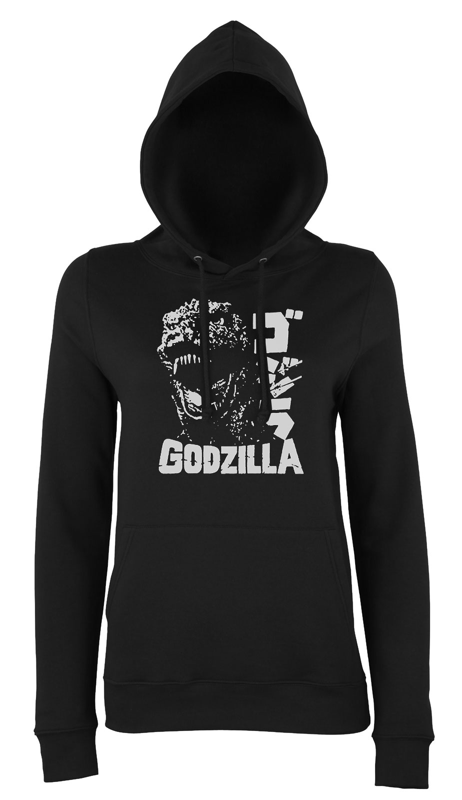 retro godzilla Fekete Női Kapucnis Pulóver