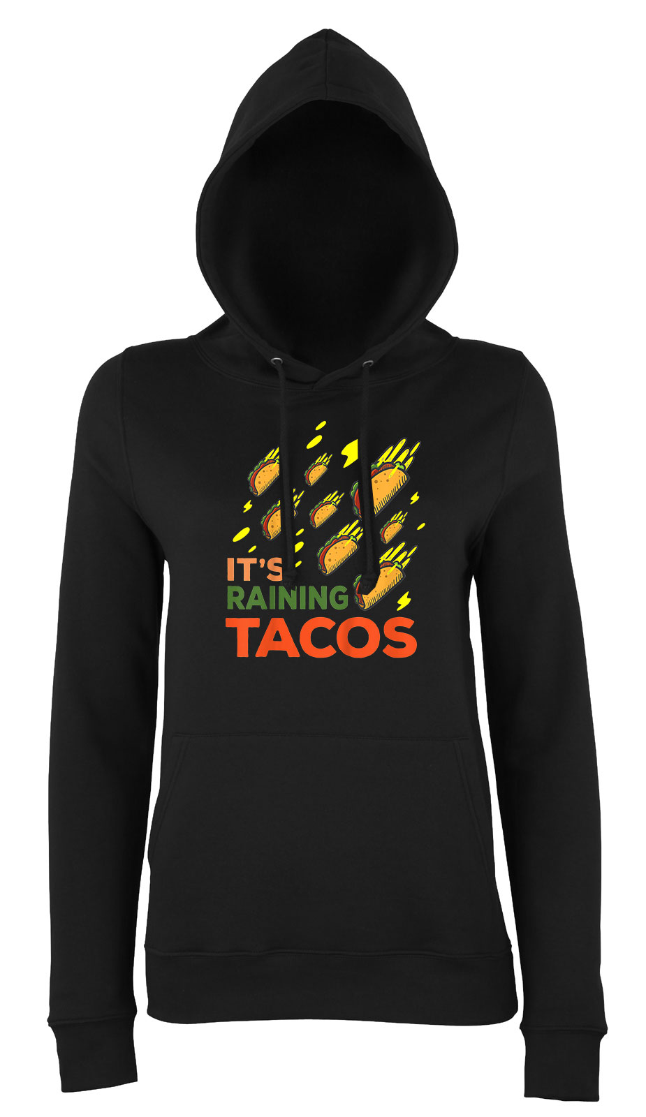 raining tacos Fekete Női Kapucnis Pulóver