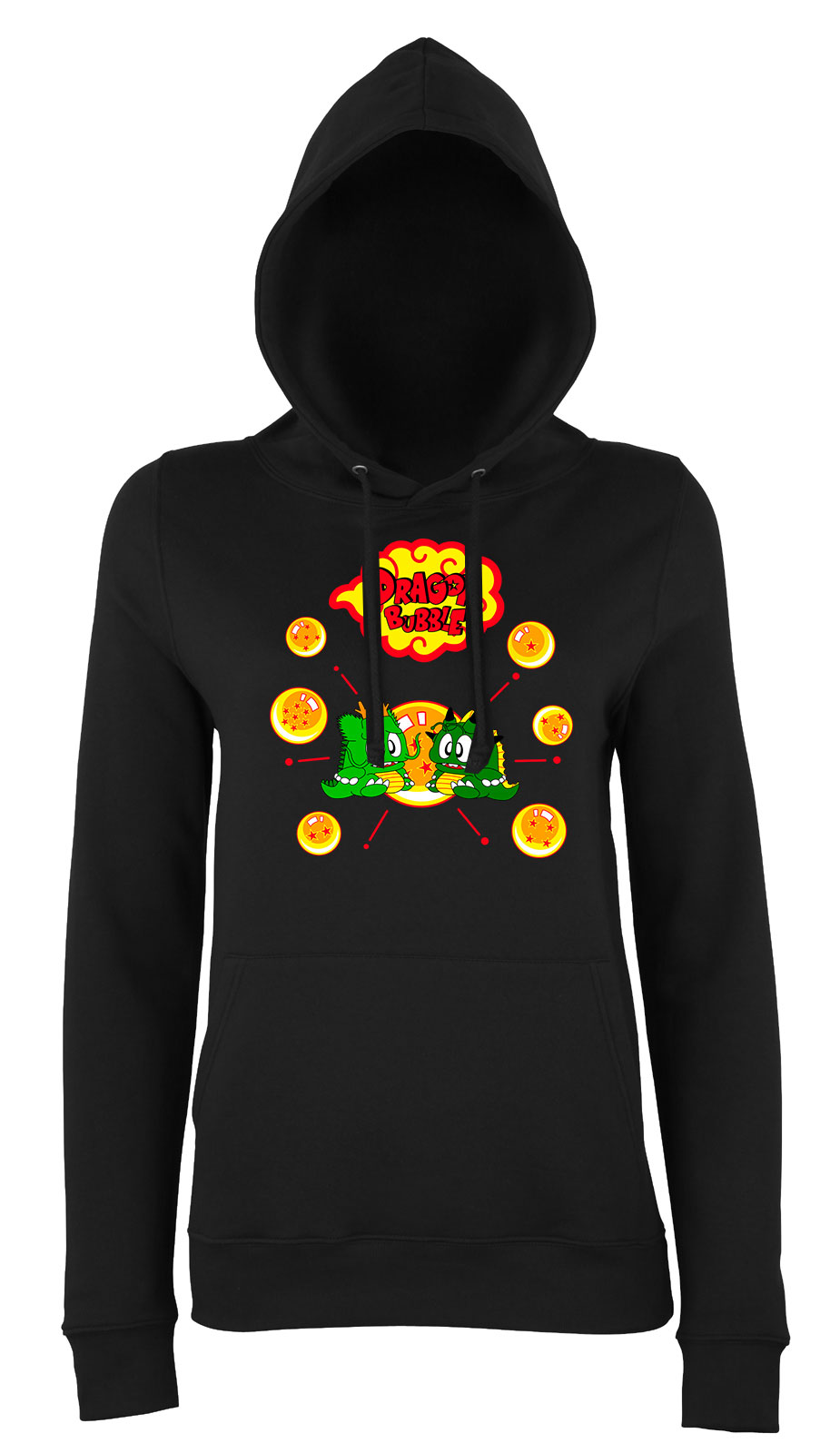 om nom dragon Fekete Női Kapucnis Pulóver