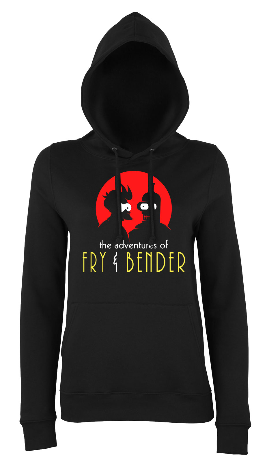 adventures of fry and bender futurama Fekete Női Kapucnis Pulóver