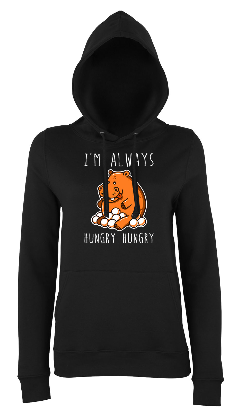 hungry hippo Fekete Női Kapucnis Pulóver