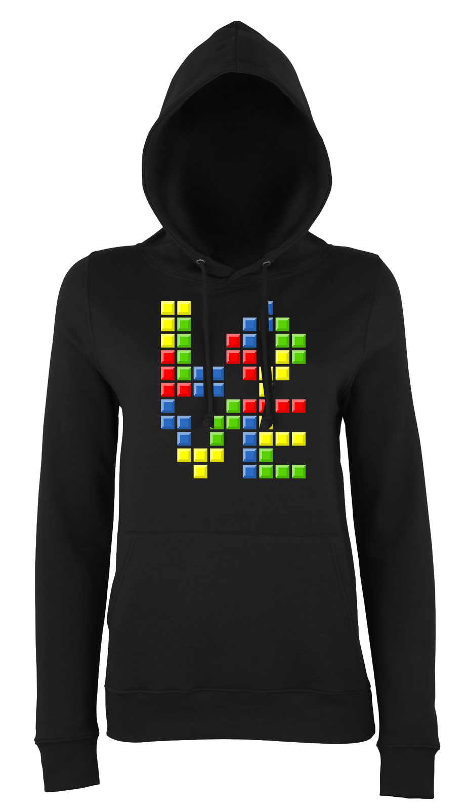 love tetris tetrisz Fekete Női Kapucnis Pulóver