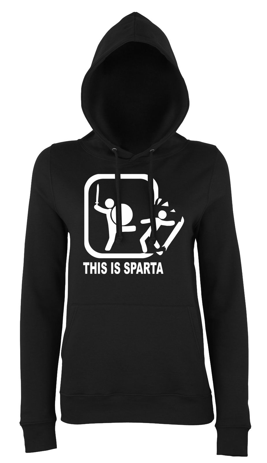 this is sparta ez itt sparta Fekete Női Kapucnis Pulóver