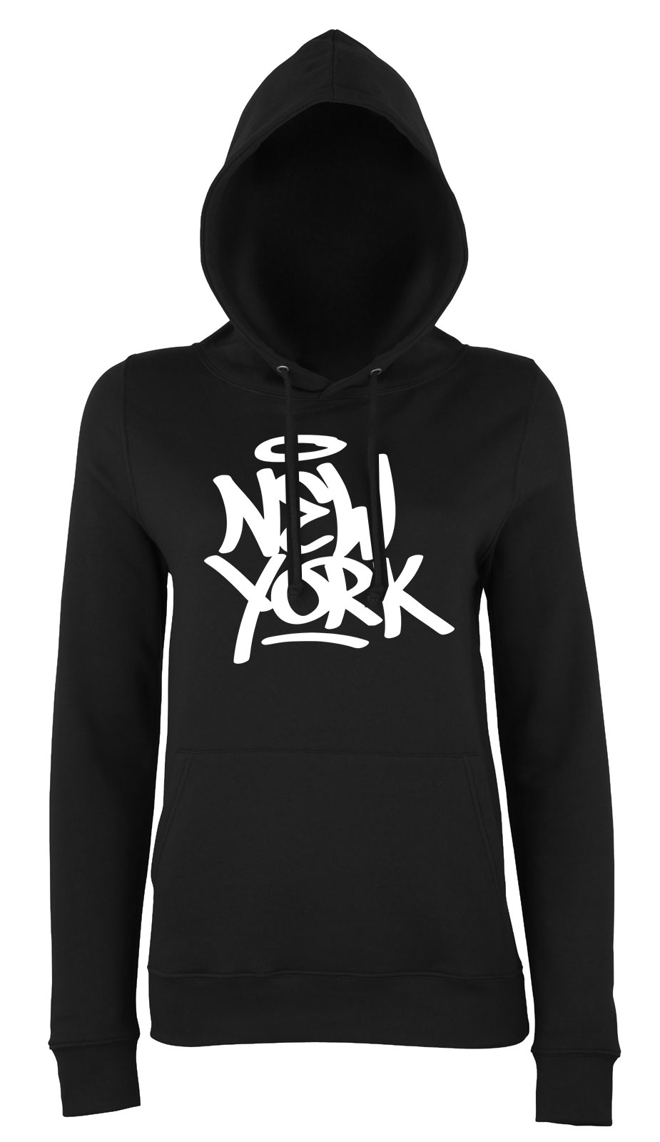 new york Fekete Női Kapucnis Pulóver