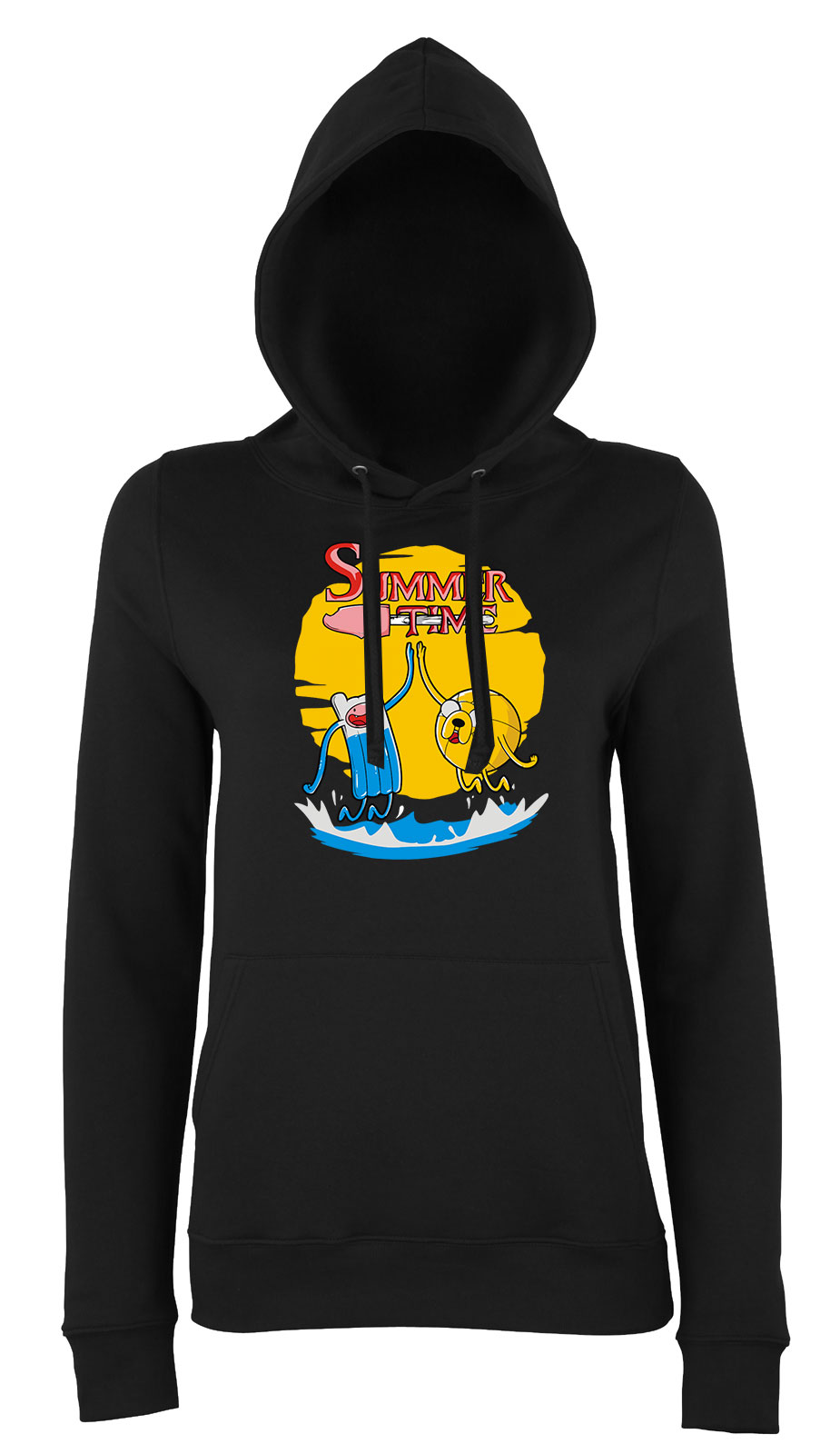summer time nyár nyaralás adventure time Fekete Női Kapucnis Pulóver
