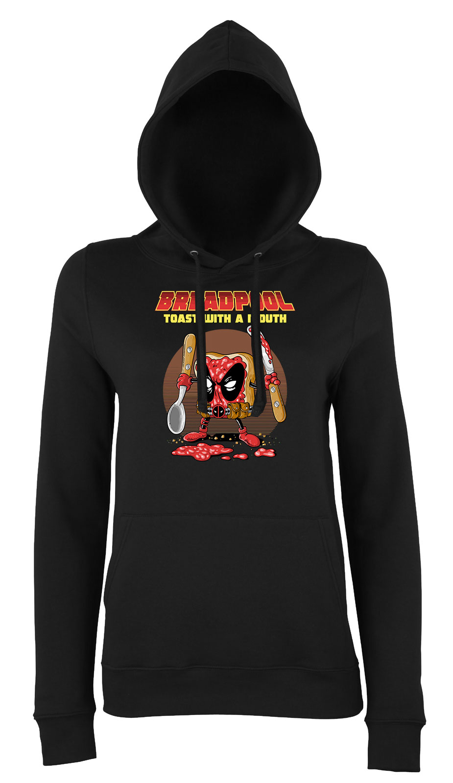 deadpool kenyér Fekete Női Kapucnis Pulóver