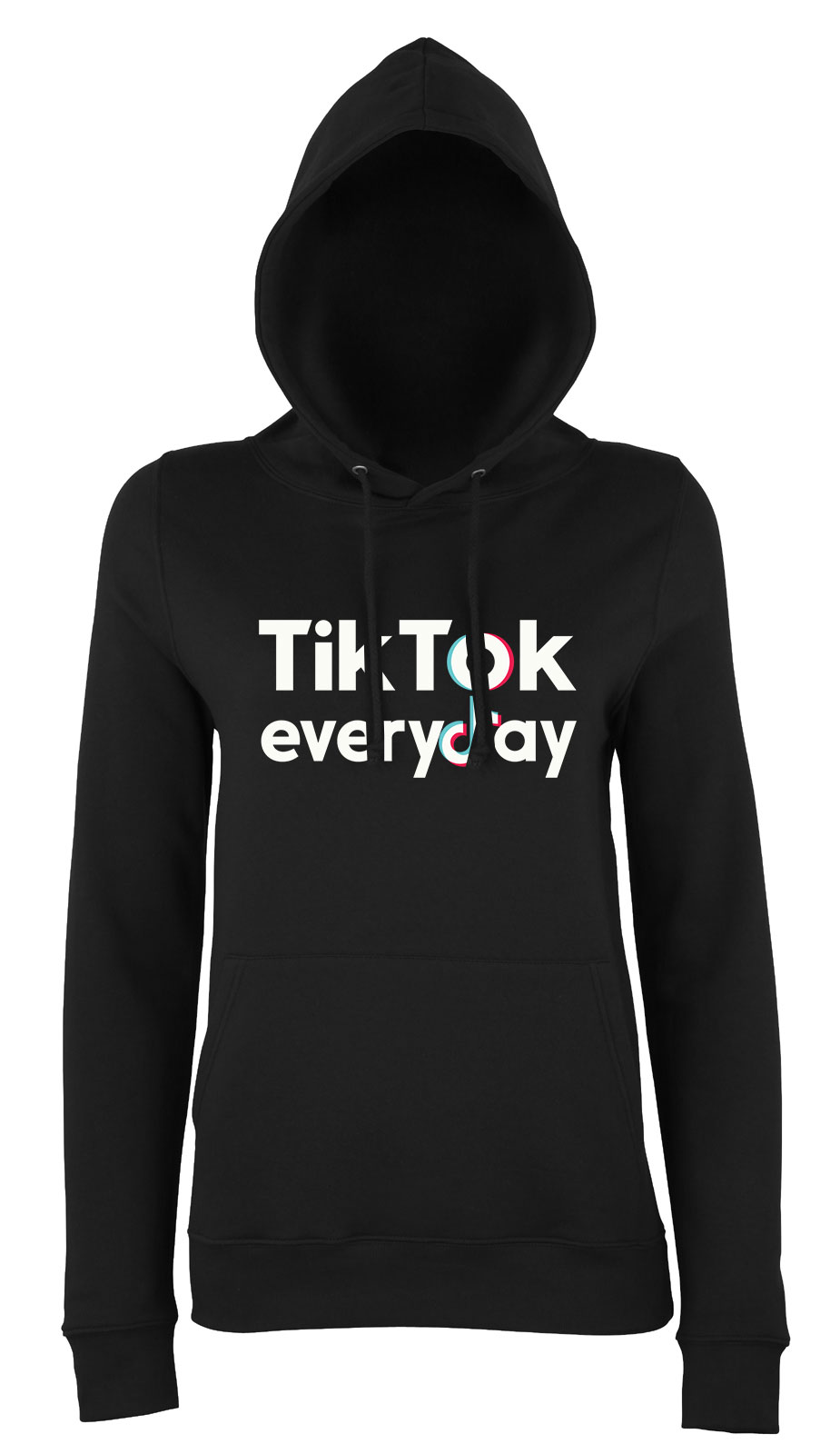 tik tok Fekete Női Kapucnis Pulóver