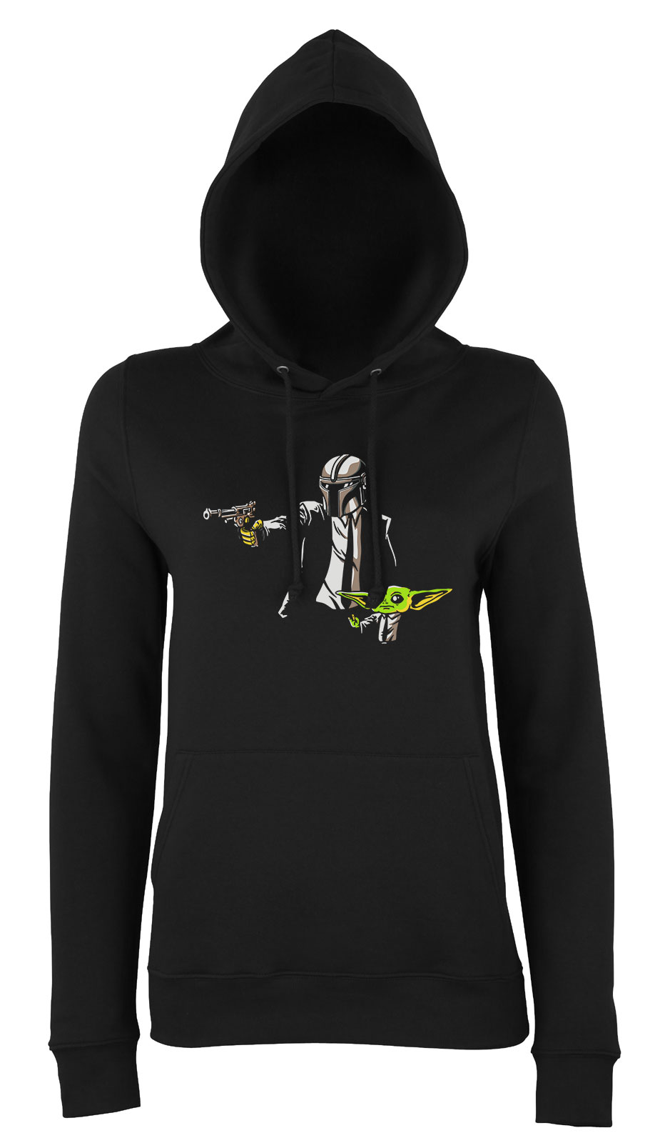 a mandalorian baba yoda baby yoda mando Fekete Női Kapucnis Pulóver