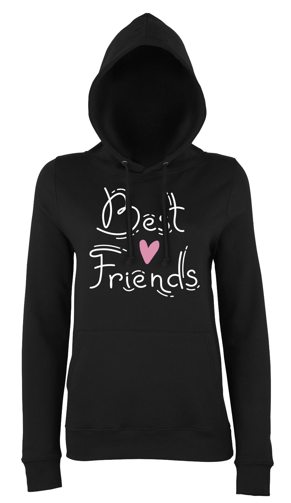 best friends bff barátság Fekete Női Kapucnis Pulóver