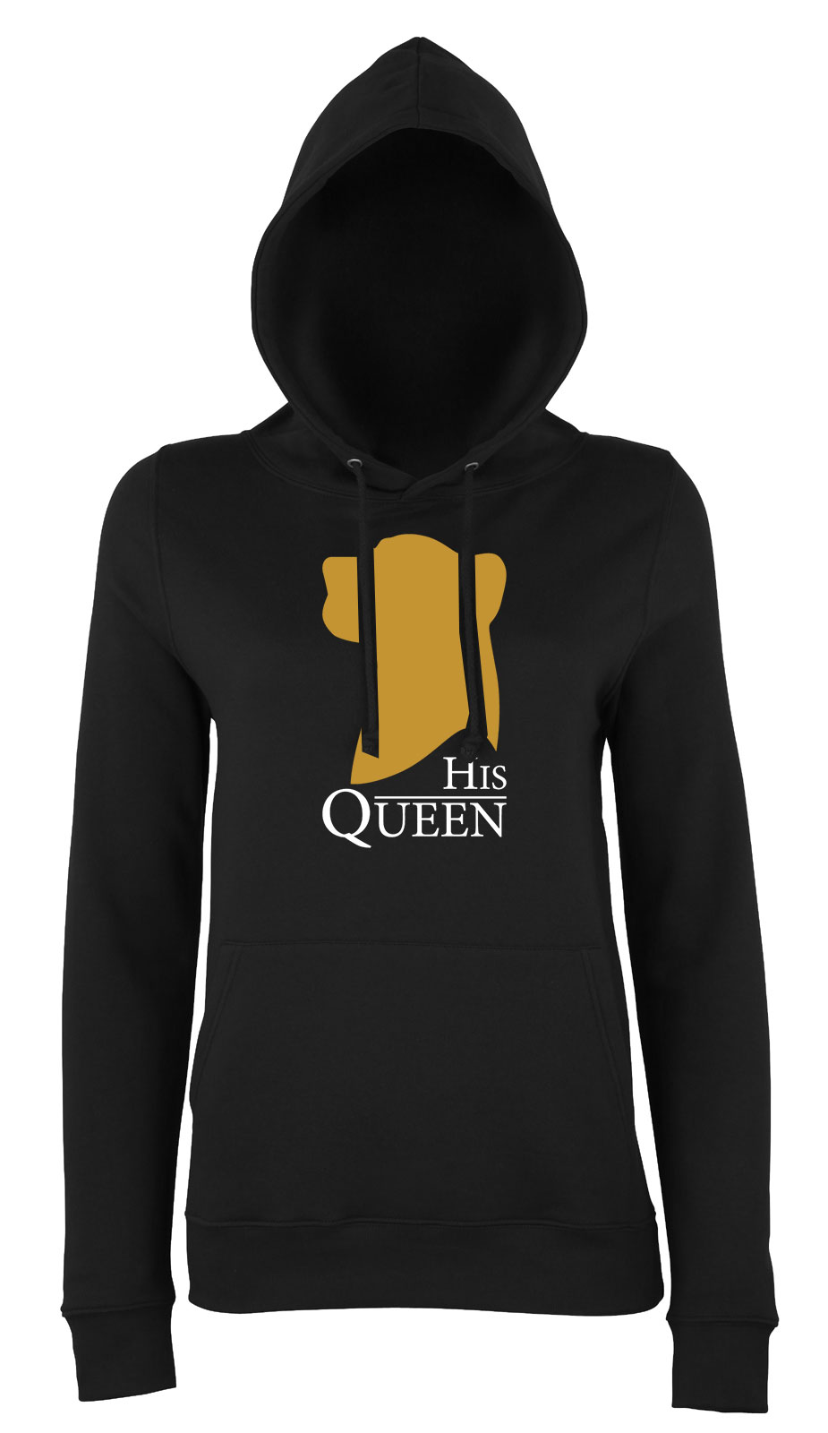 his queen páros pároknak Fekete Női Kapucnis Pulóver