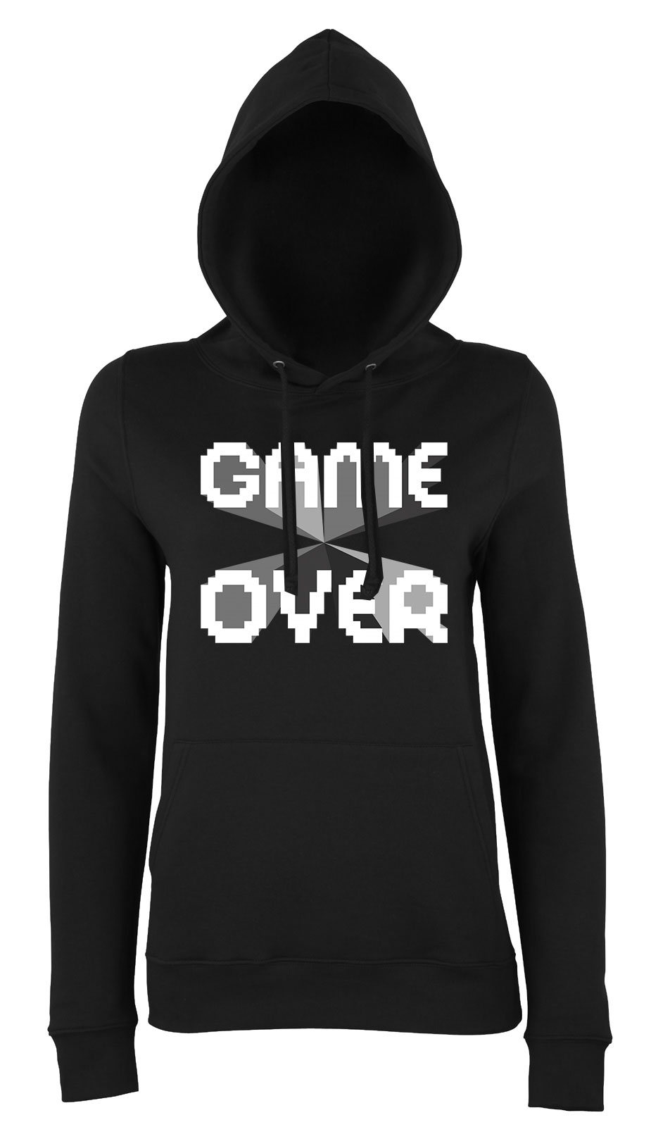 game over gamer Fekete Női Kapucnis Pulóver