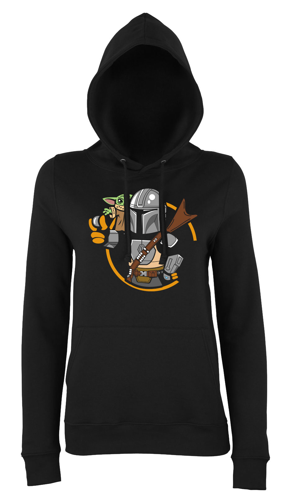the mandalorian baba yoda baby yoda Fekete Női Kapucnis Pulóver