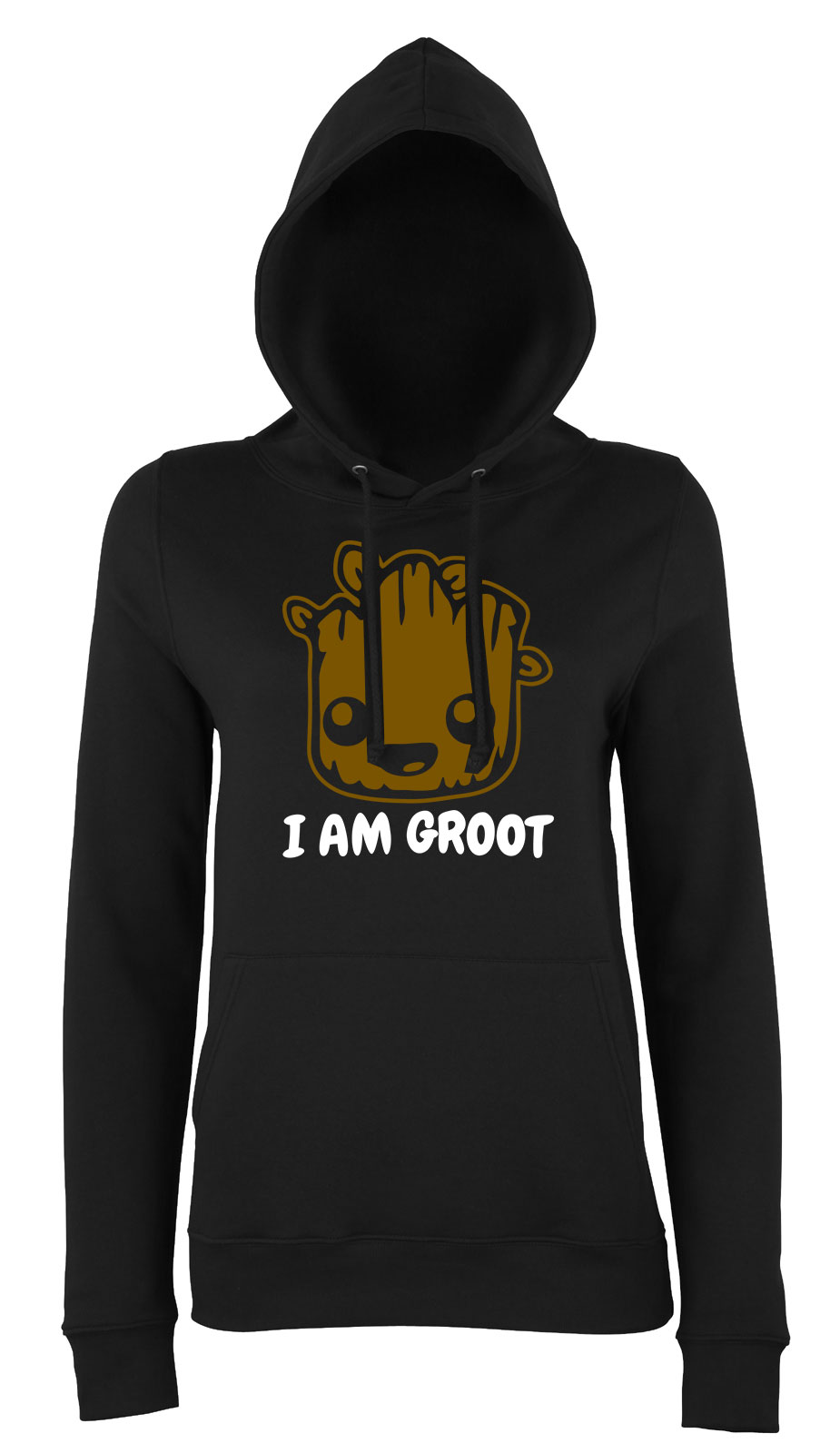 i am groot Fekete Női Kapucnis Pulóver