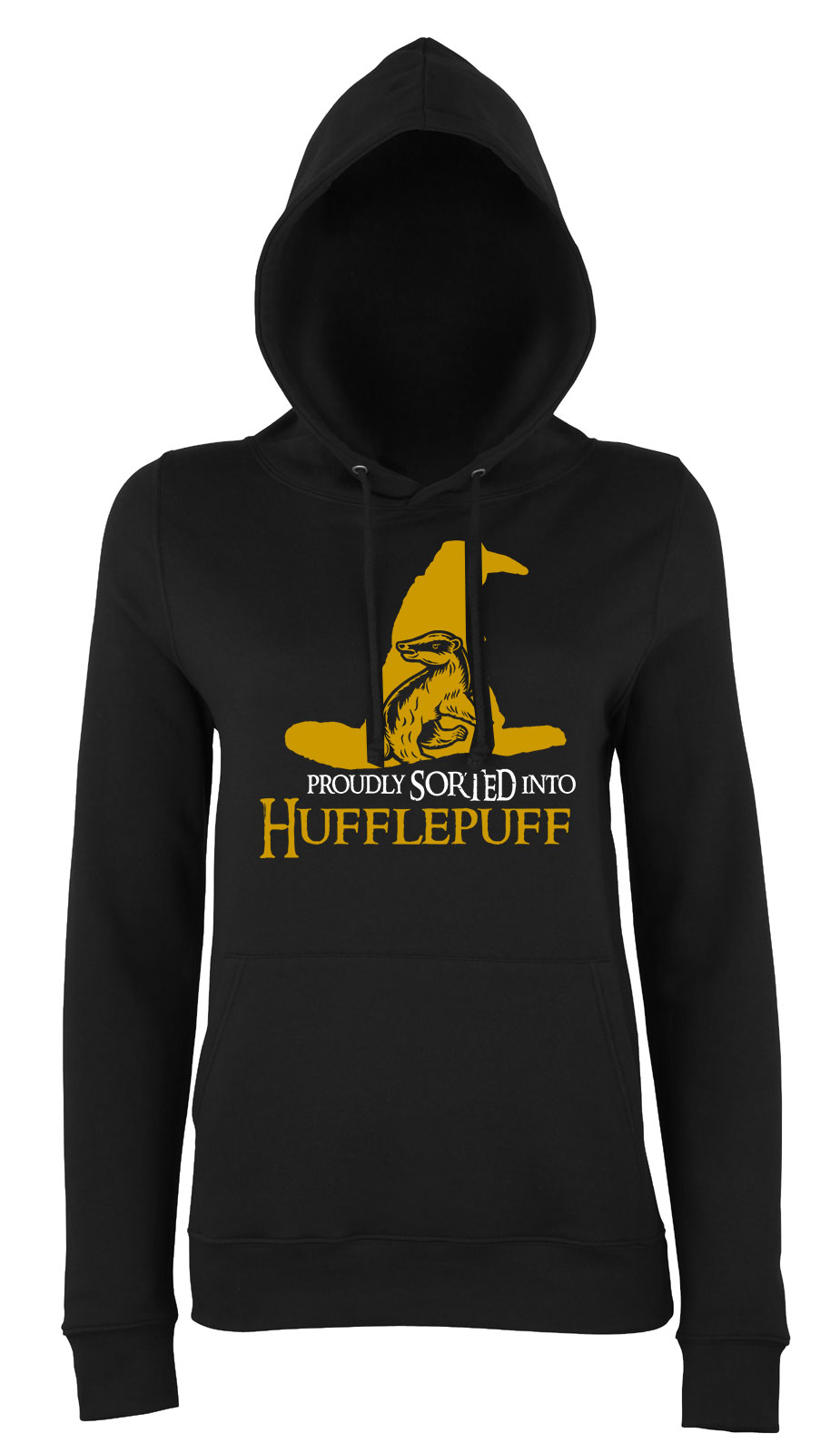 hugrabug harry potter Fekete Női Kapucnis Pulóver