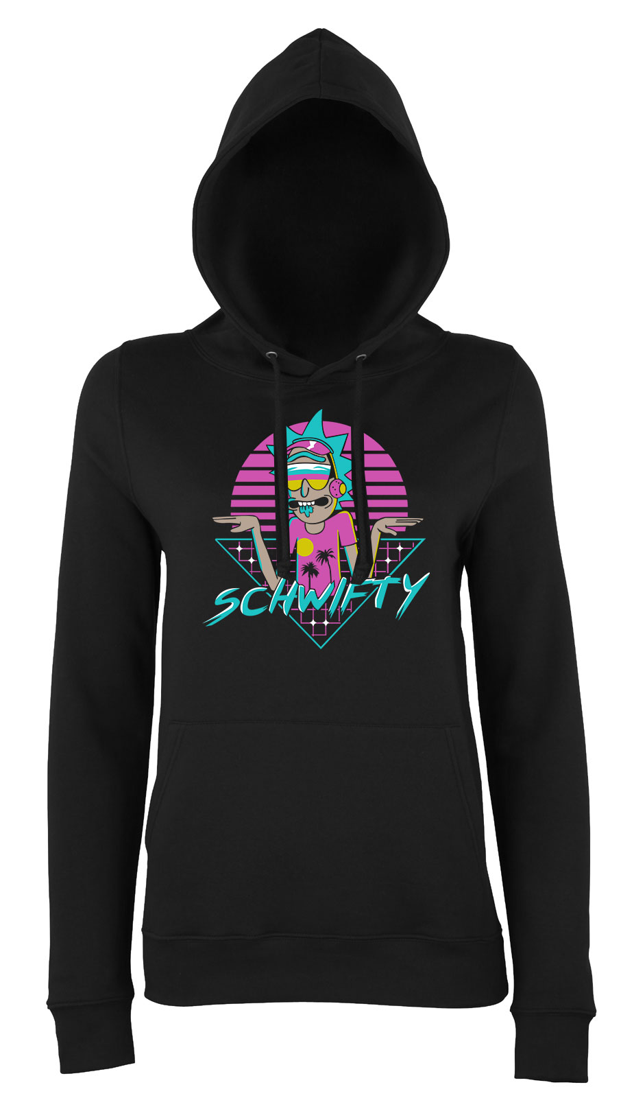 schwifty rick és morty Fekete Női Kapucnis Pulóver