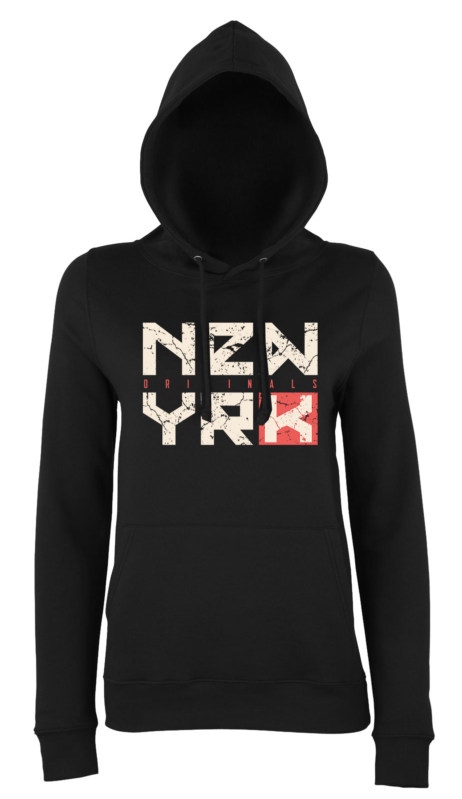 new york city Fekete Női Kapucnis Pulóver
