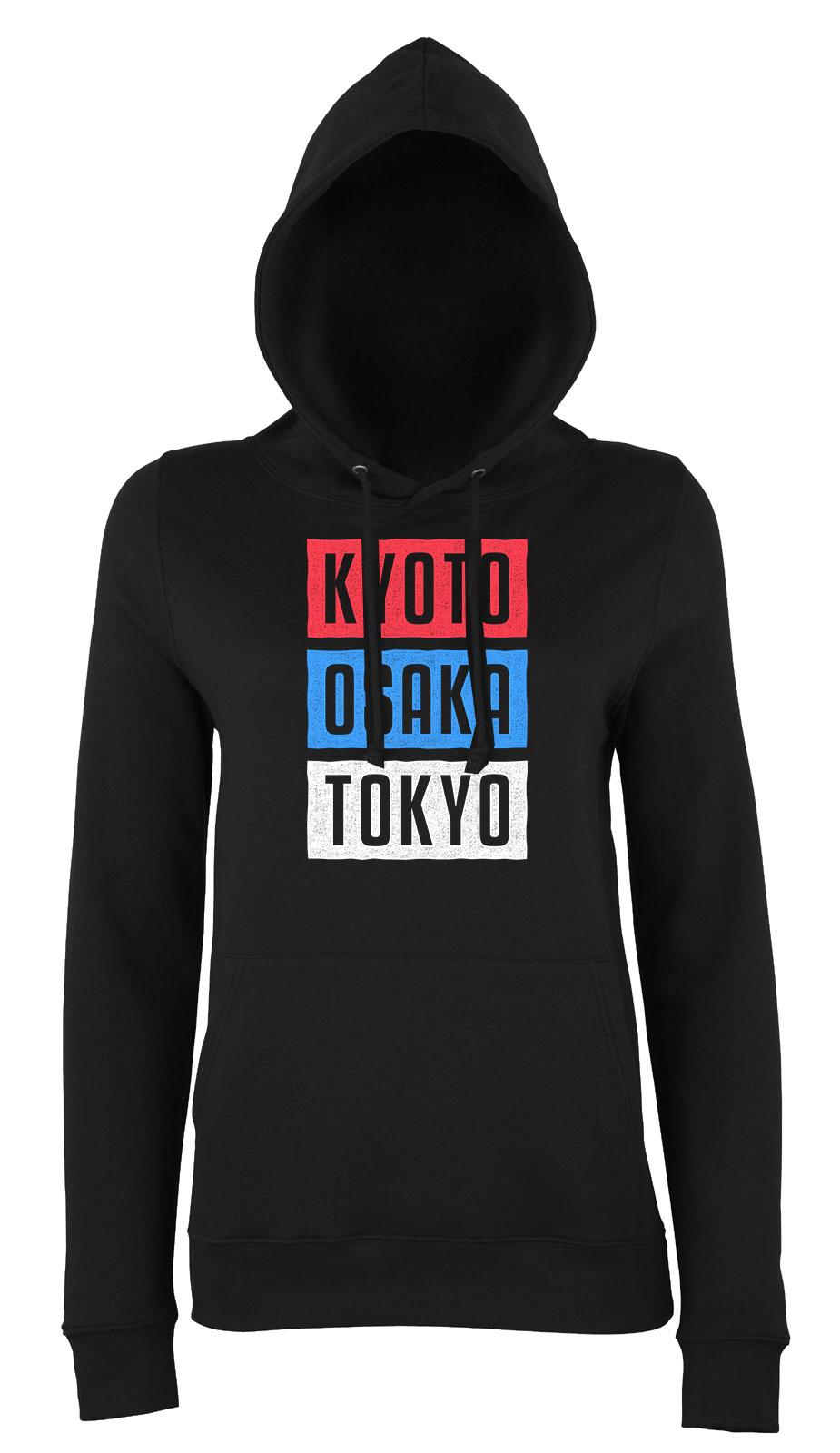 japán kyoto osaka tokyo Fekete Női Kapucnis Pulóver
