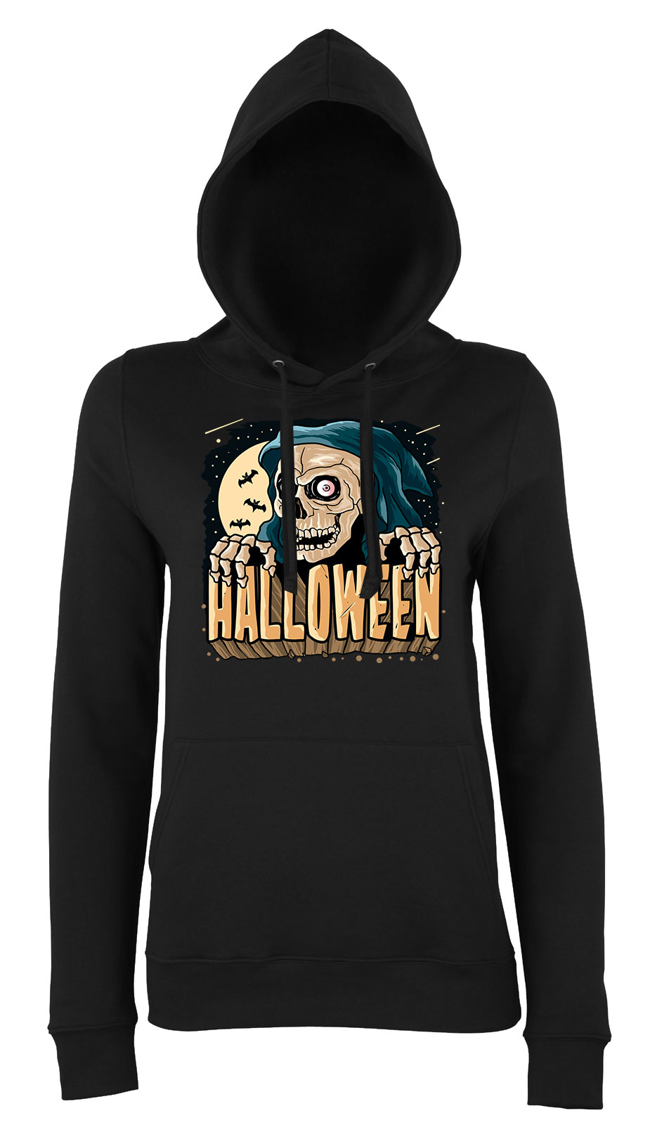 Halloween Fekete Női Kapucnis Pulóver