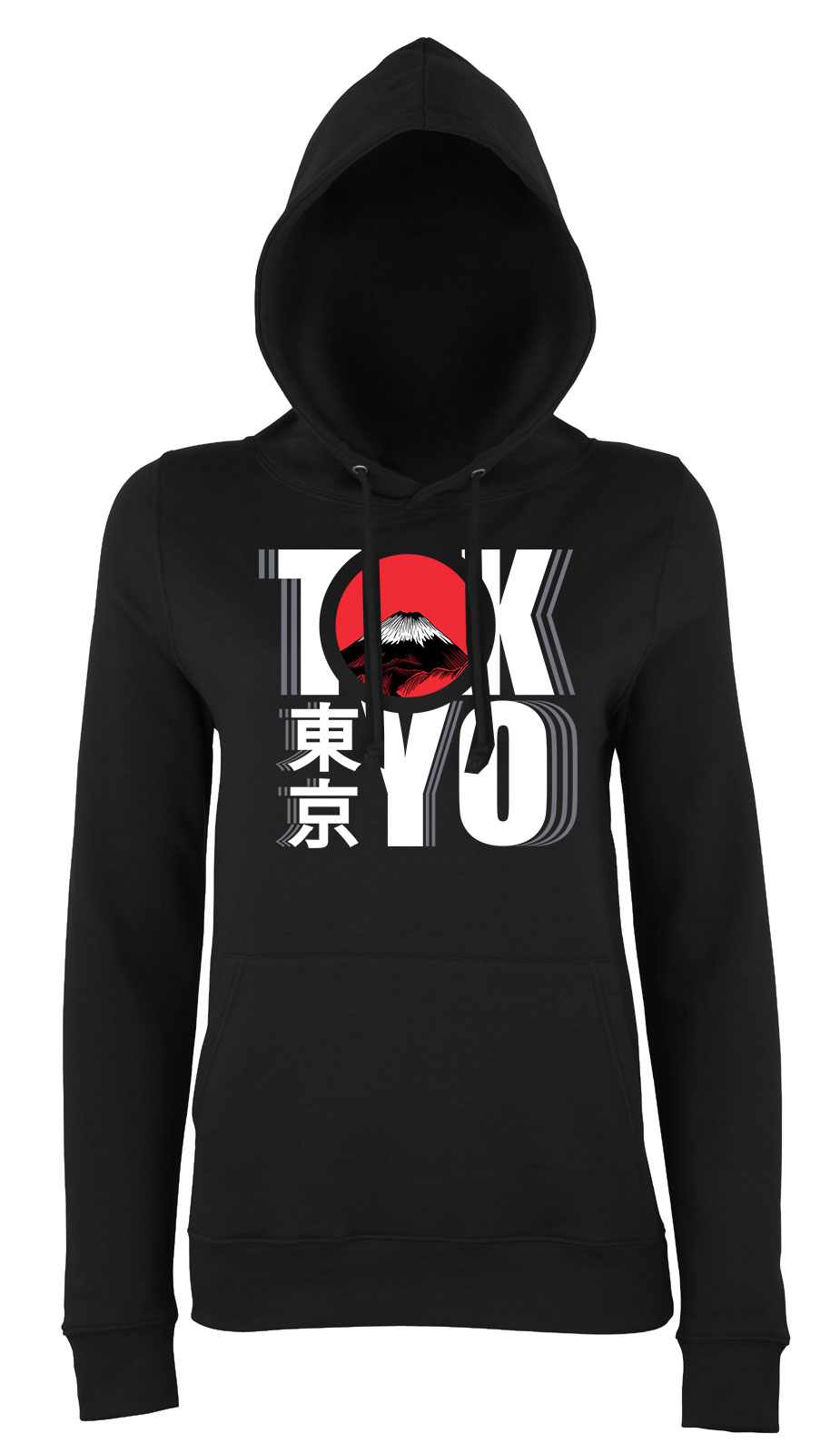 Tokyo japán japan Fekete Női Kapucnis Pulóver