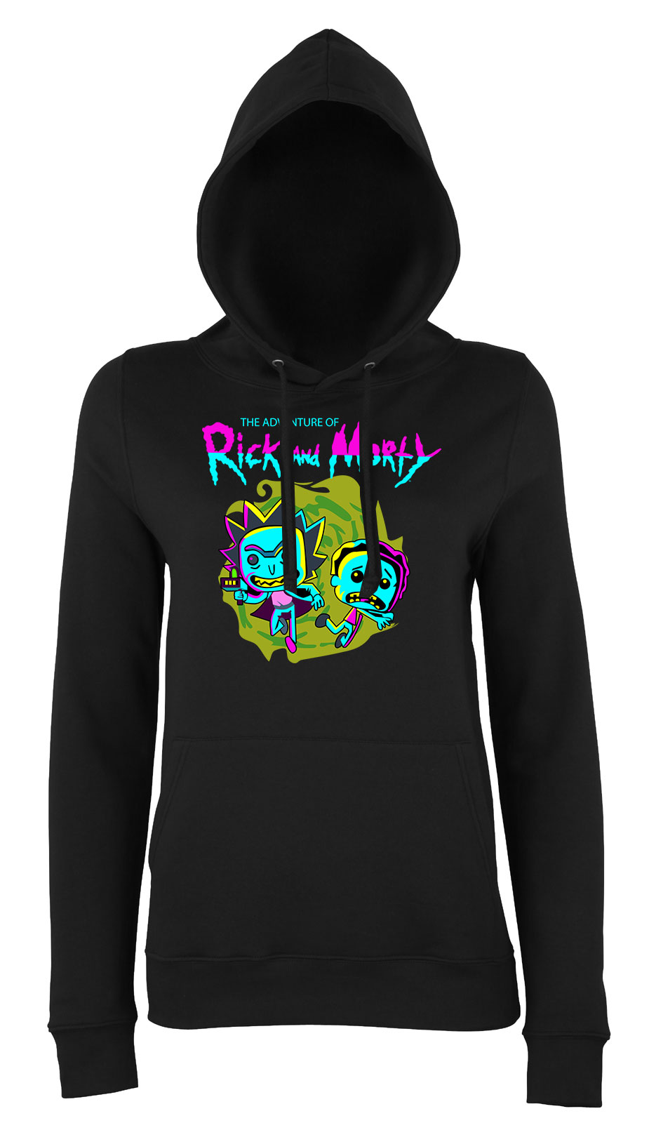 rick és morty Fekete Női Kapucnis Pulóver