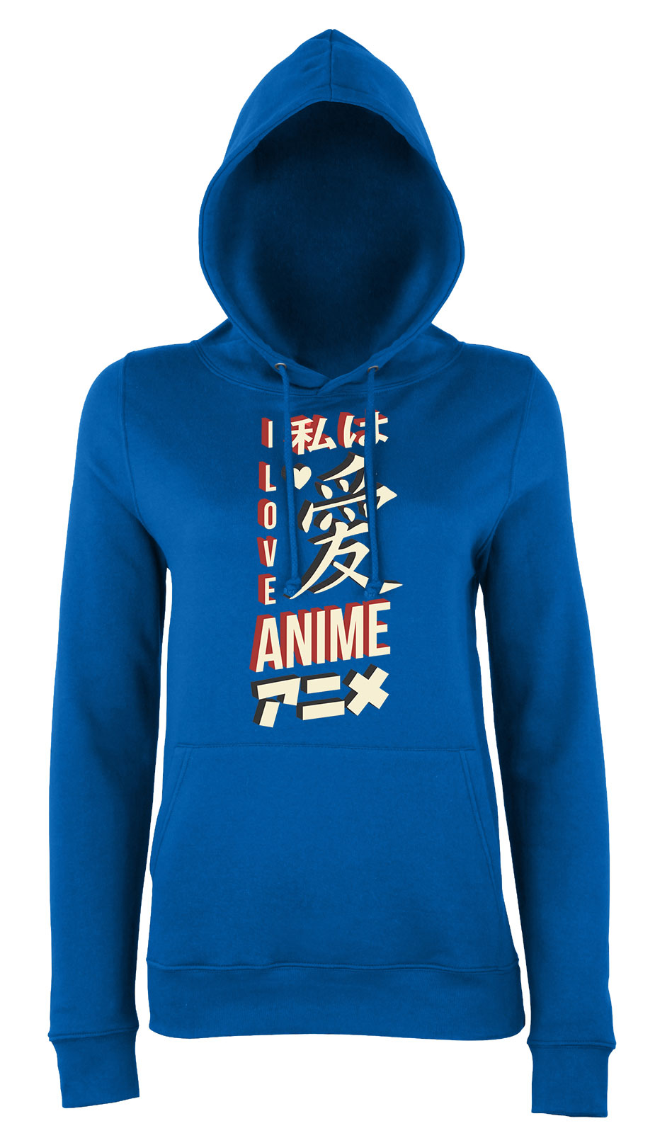 i love anime Kék Női Kapucnis Pulóver