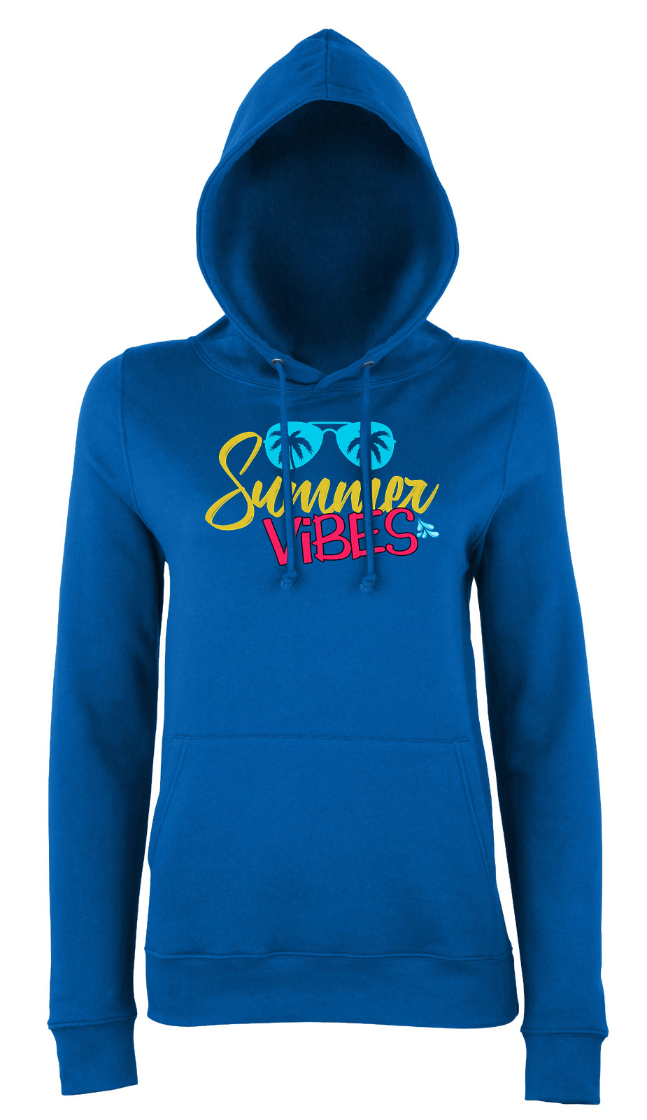 summer vibes nyár nyaralás Kék Női Kapucnis Pulóver