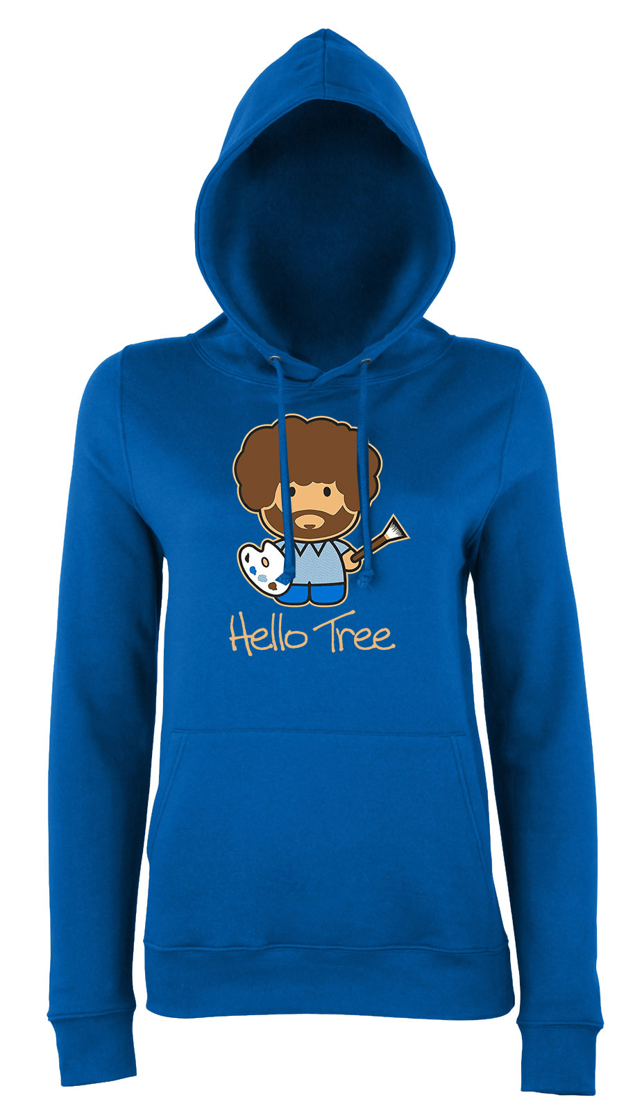 Bob Ross festészet festő Kék Női Kapucnis Pulóver