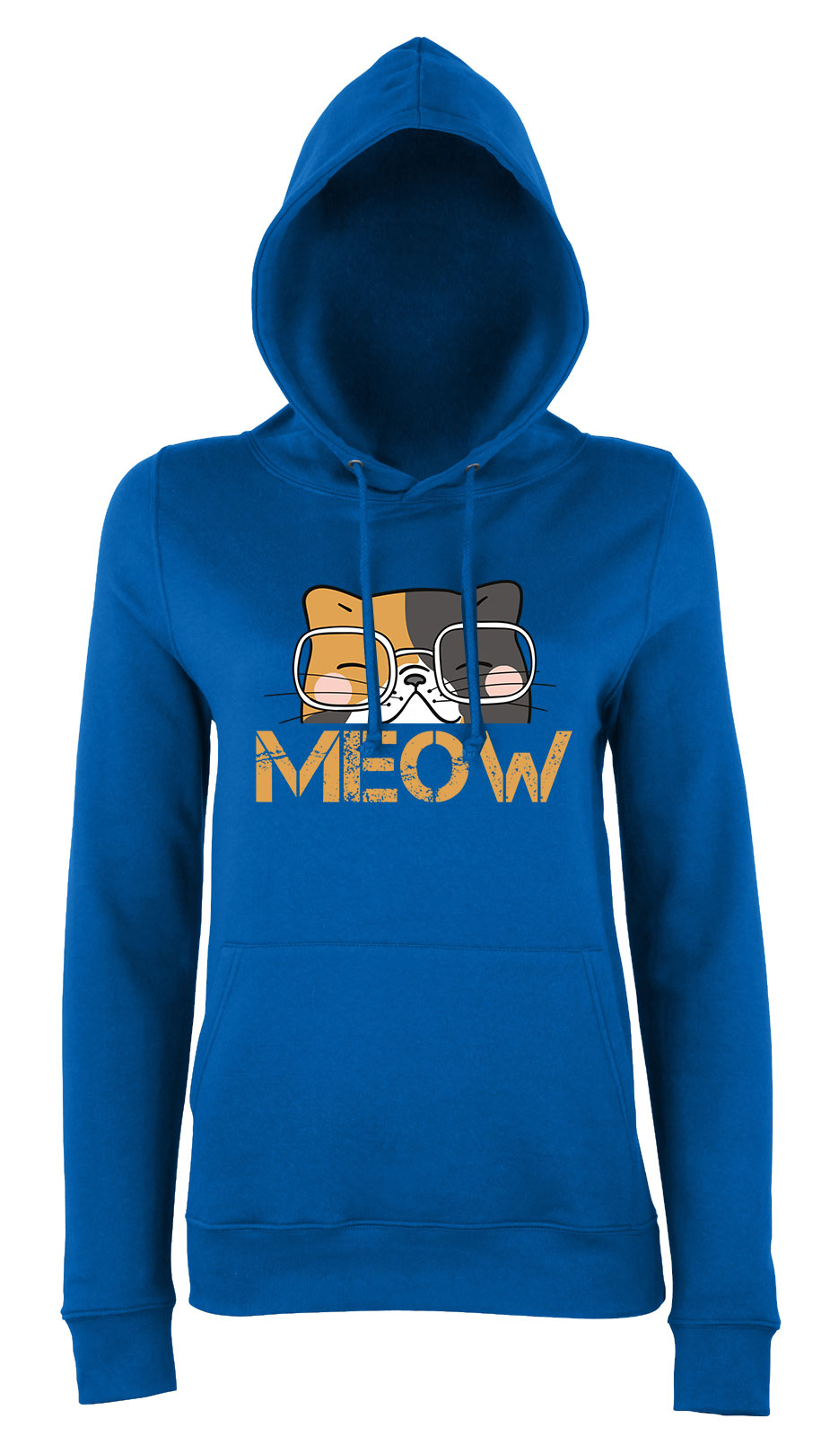 meow macsa macskás cica cicás Kék Női Kapucnis Pulóver
