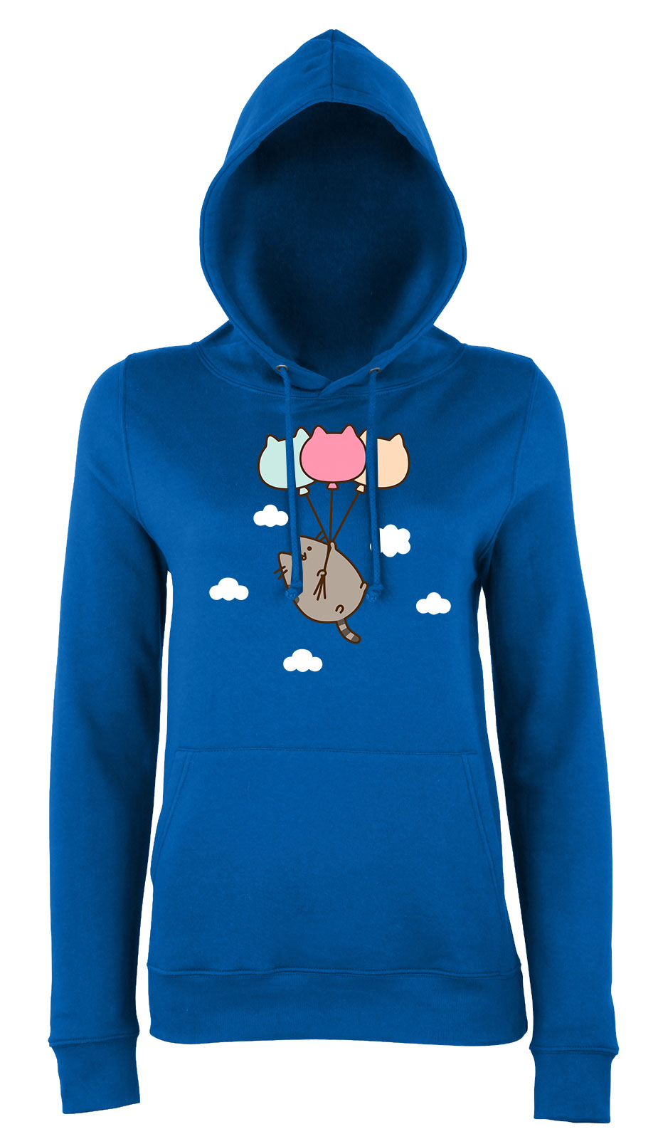 Pusheen macska macskás lufi cica cicás Kék Női Kapucnis Pulóver