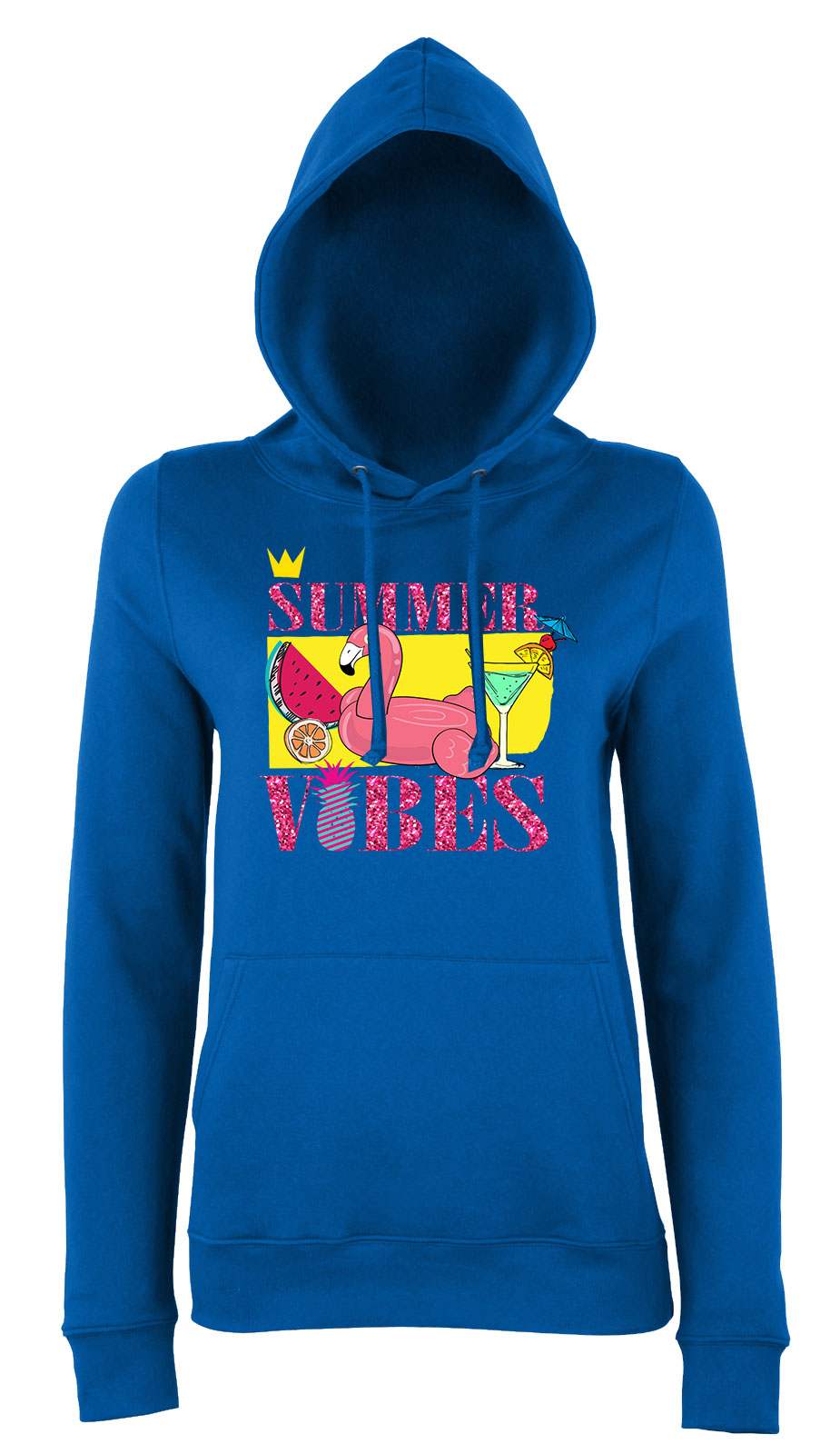 Summer Vibes nyár nyaralás Kék Női Kapucnis Pulóver