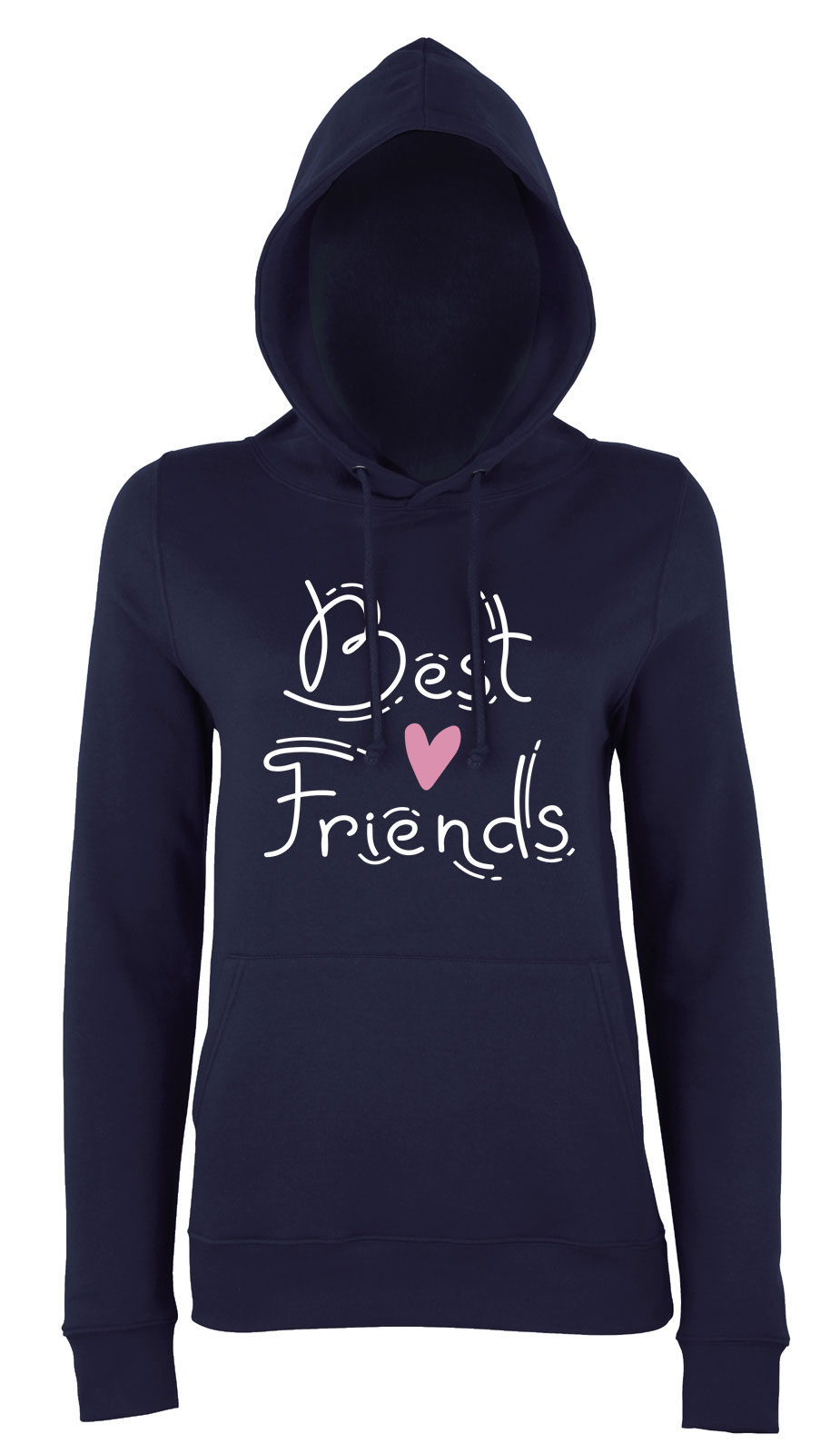 bff best friends barátság Sötétkék Női Kapucnis Pulóver