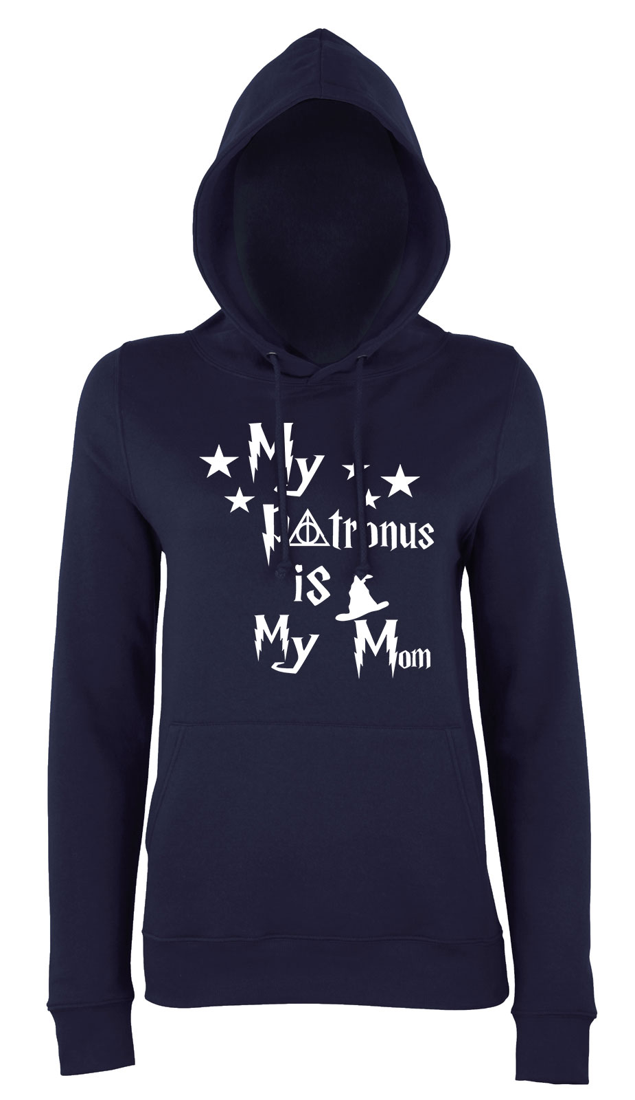 harry potter mom patrónus Sötétkék Női Kapucnis Pulóver